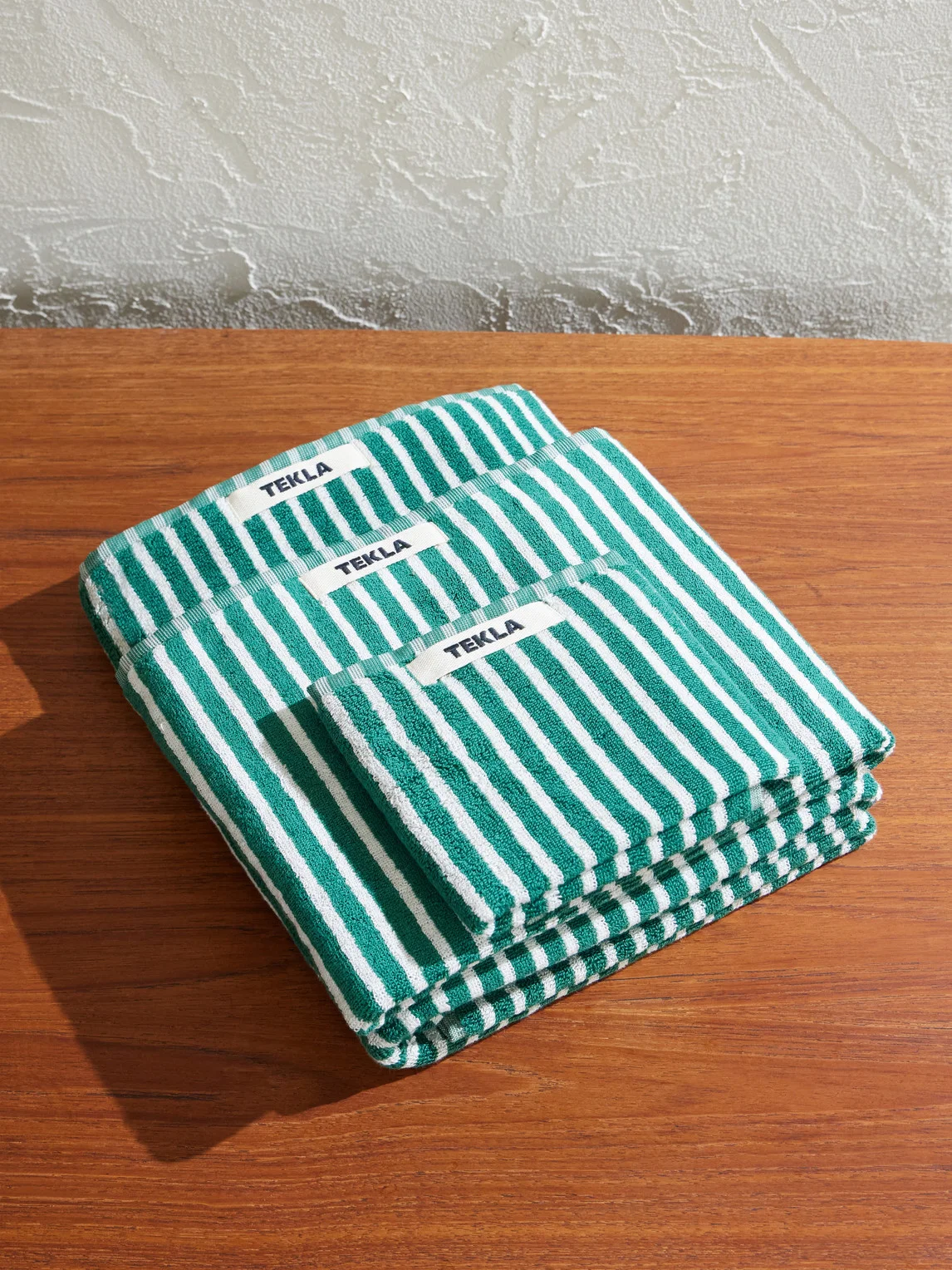 Set of Three Logo-Appliquéd Striped Organic Cotton Towels - 1