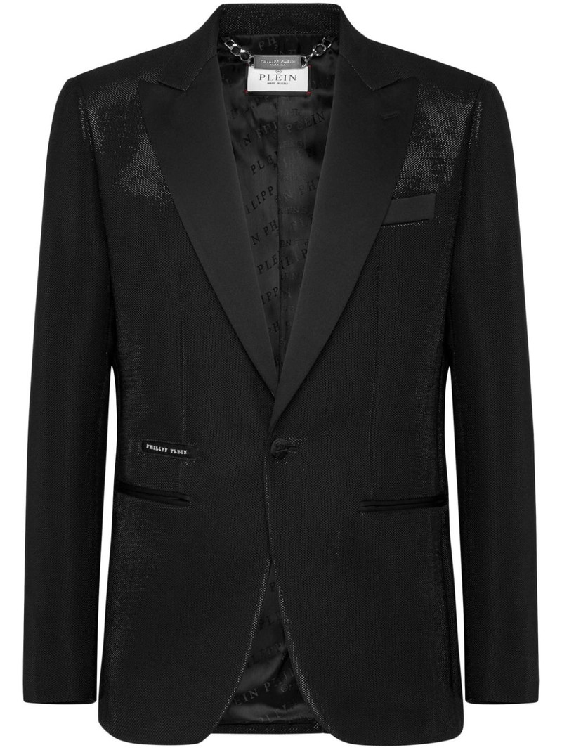 single-breasted lurex blazer - 1
