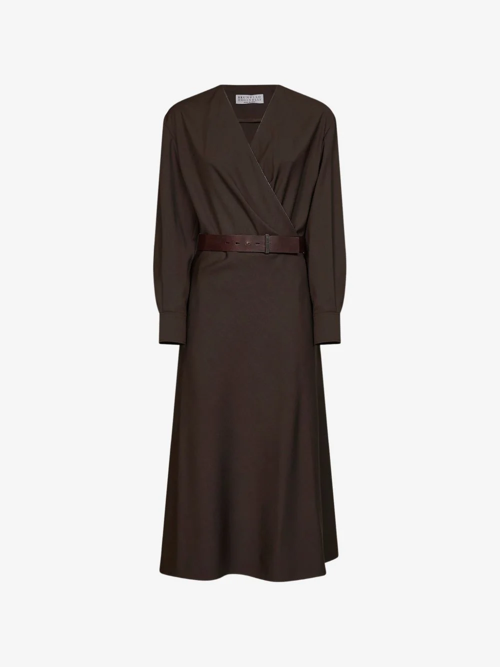 Monili-embellished belted midi dress - 1