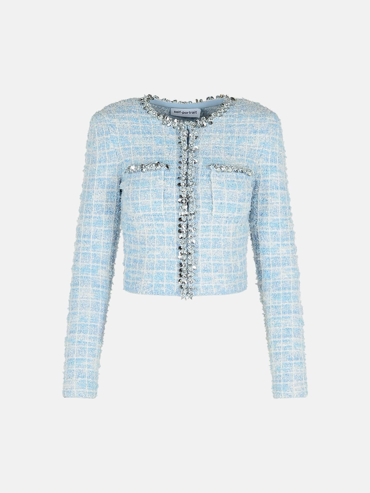 'CHECK' SKIRT IN LIGHT BLUE POLYESTER BLEND - 1
