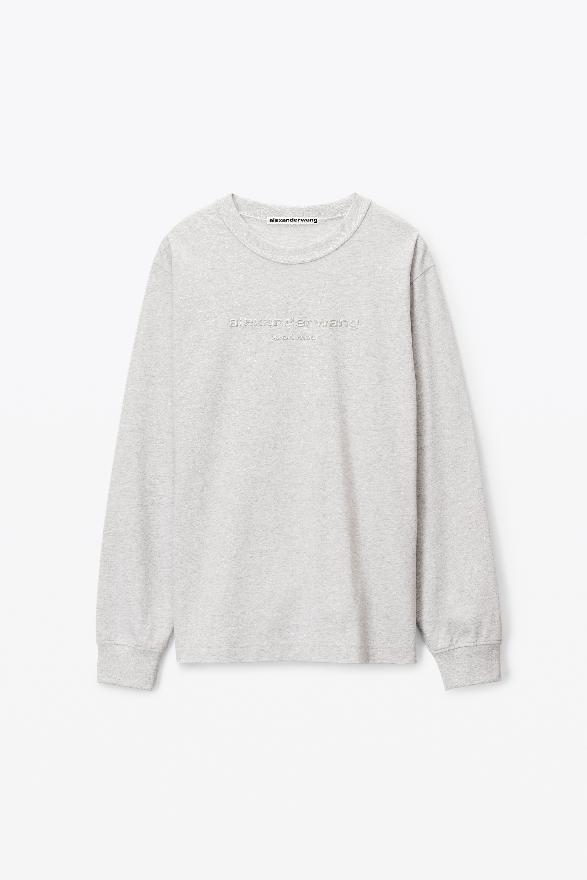 Alexander Wang PUFF LOGO LONG SLEEVE TEE IN COMPACT JERSEY