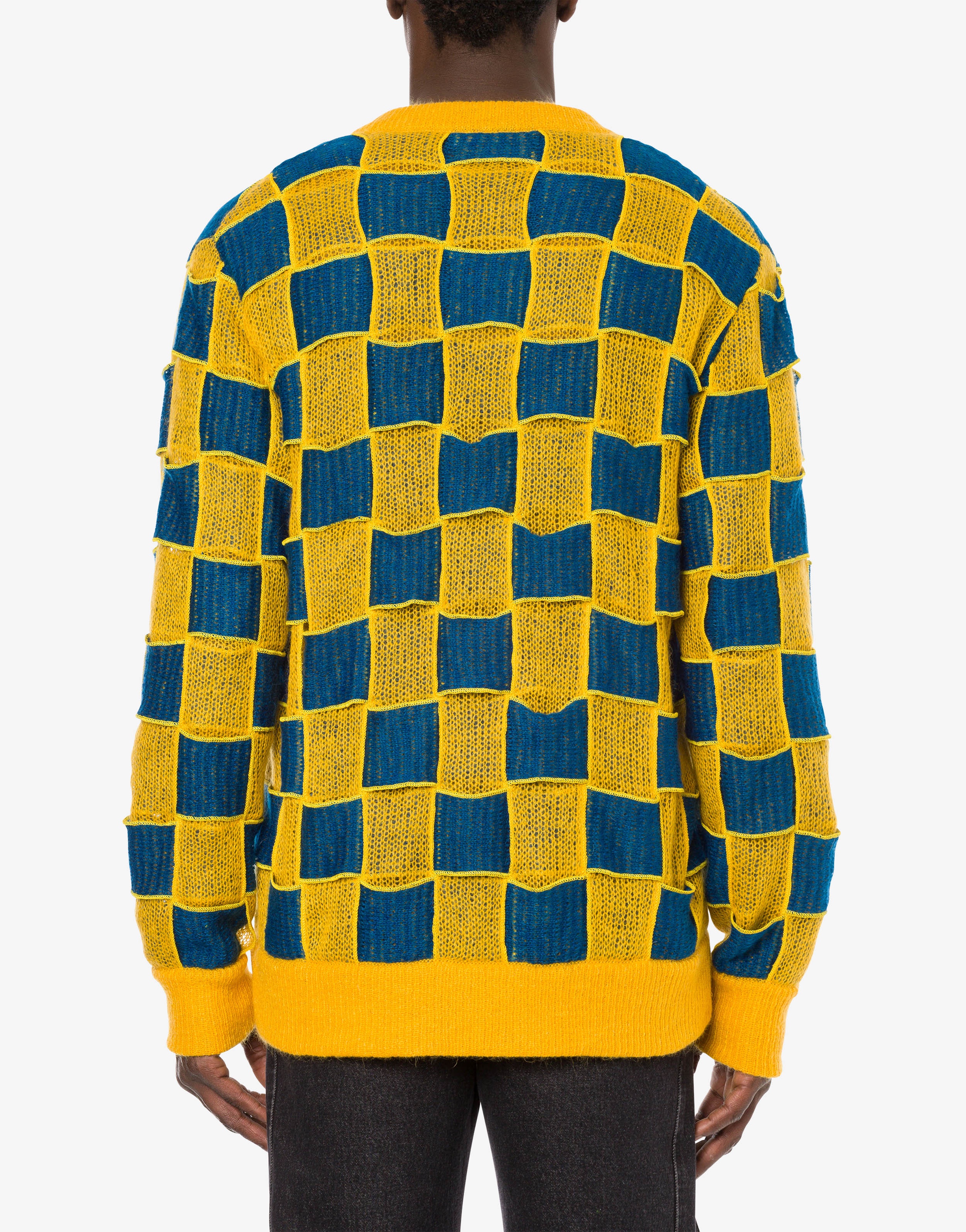 MIXED PATCHWORK &AMP; CHECKS MOHAIR CARDIGAN - 3