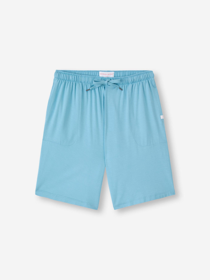 Derek Rose Men's Lounge Shorts Basel Micro Modal Stretch Ocean Blue outlook