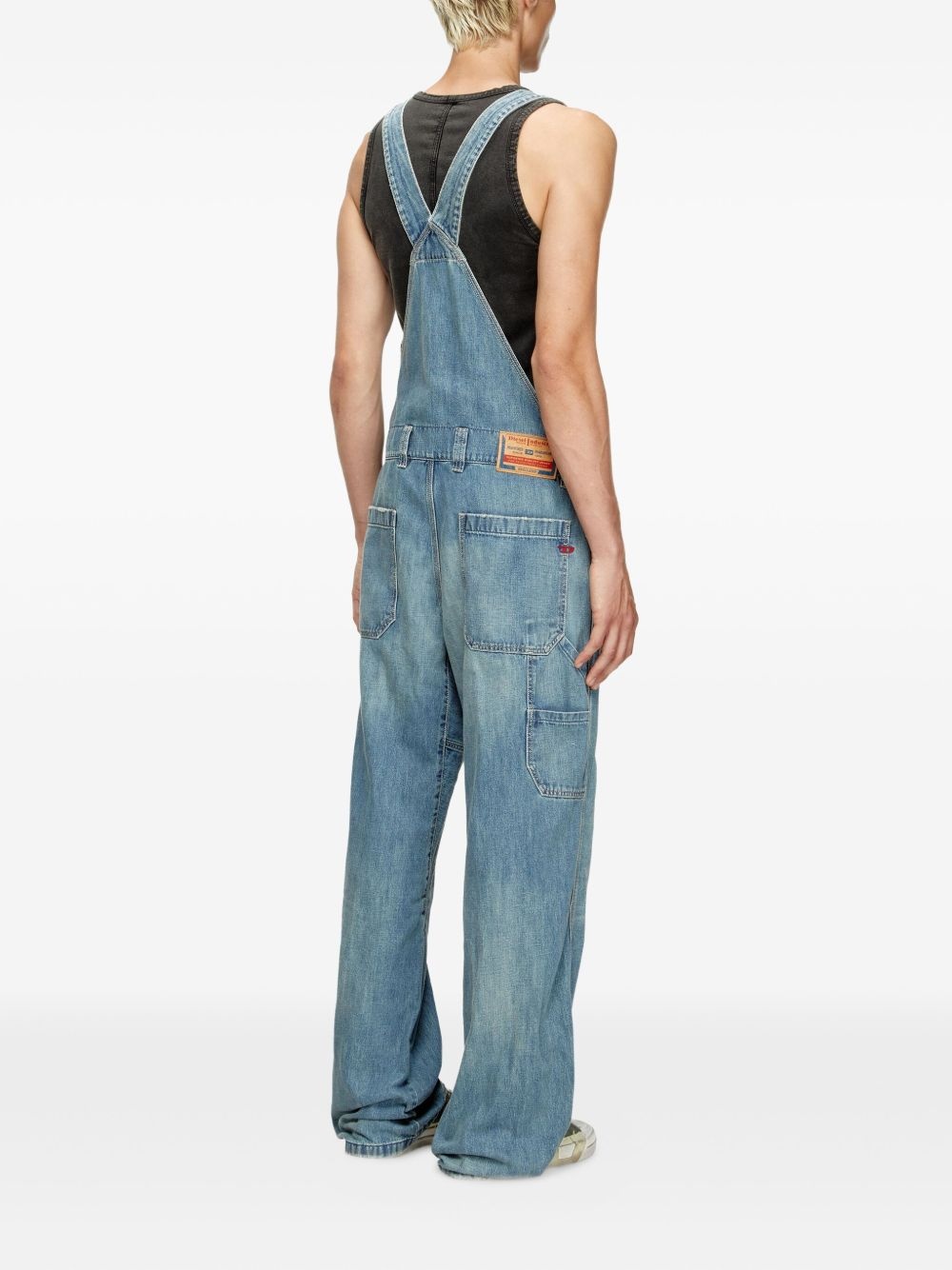 denim pocket dungarees - 4