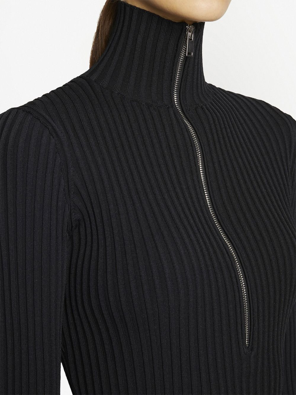 half-zip rib knit top - 5
