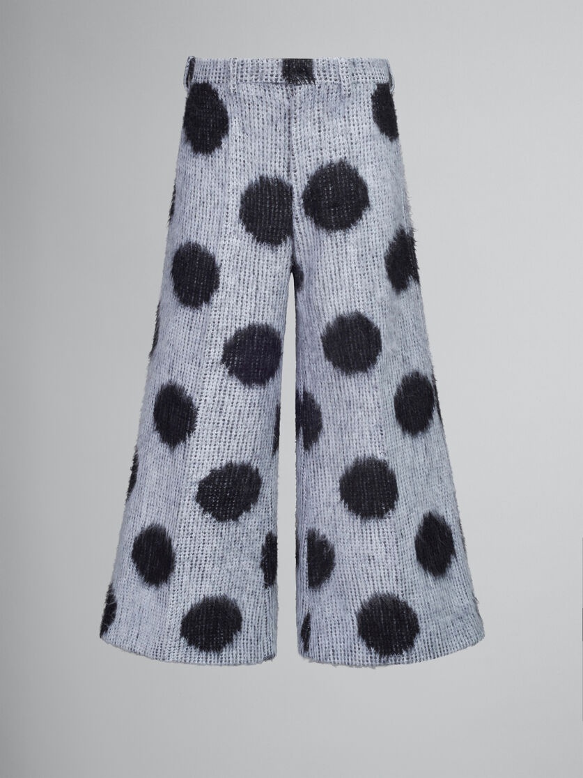 WHITE MOHAIR TROUSERS WITH MAXI POLKA DOTS - 1