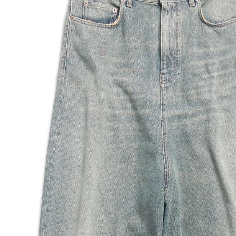 (WMNS) Balenciaga Low Crotch Pants 'Light Blue' 706652TJW952204 - 7