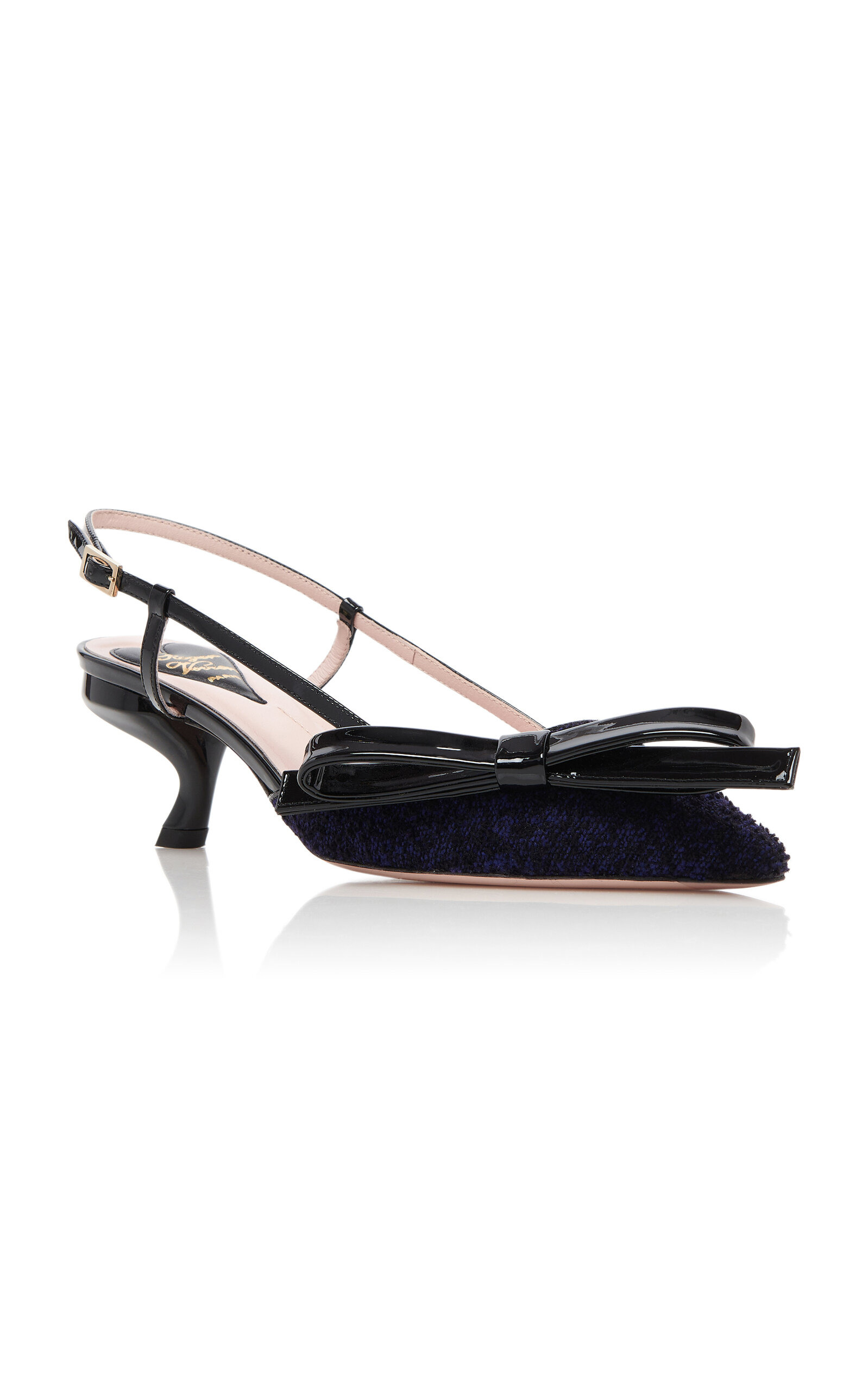 Virgule Bow Wool Pumps navy - 5