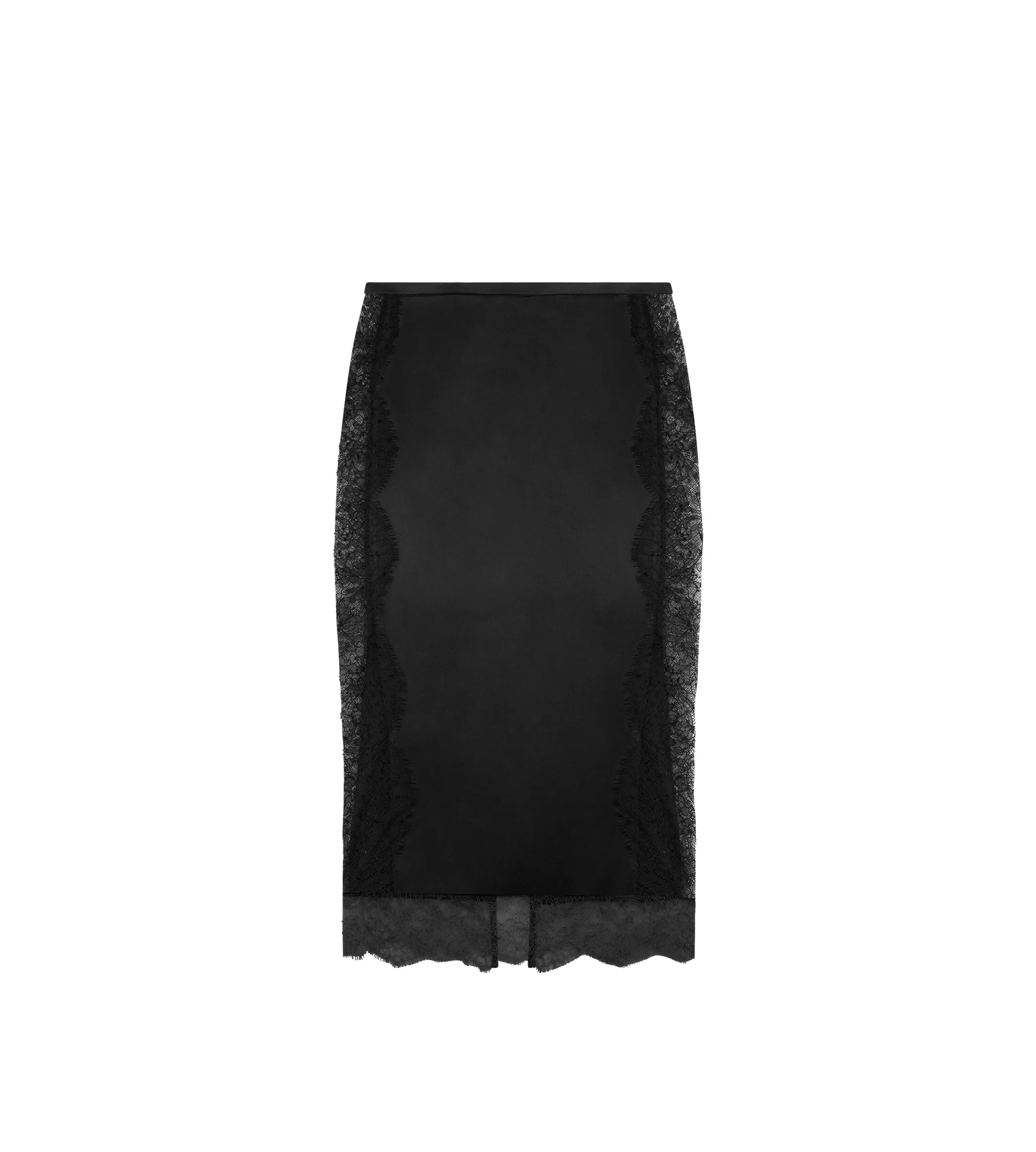KNEE-LENGTH SKIRT WITH LACE INSERTS - 1