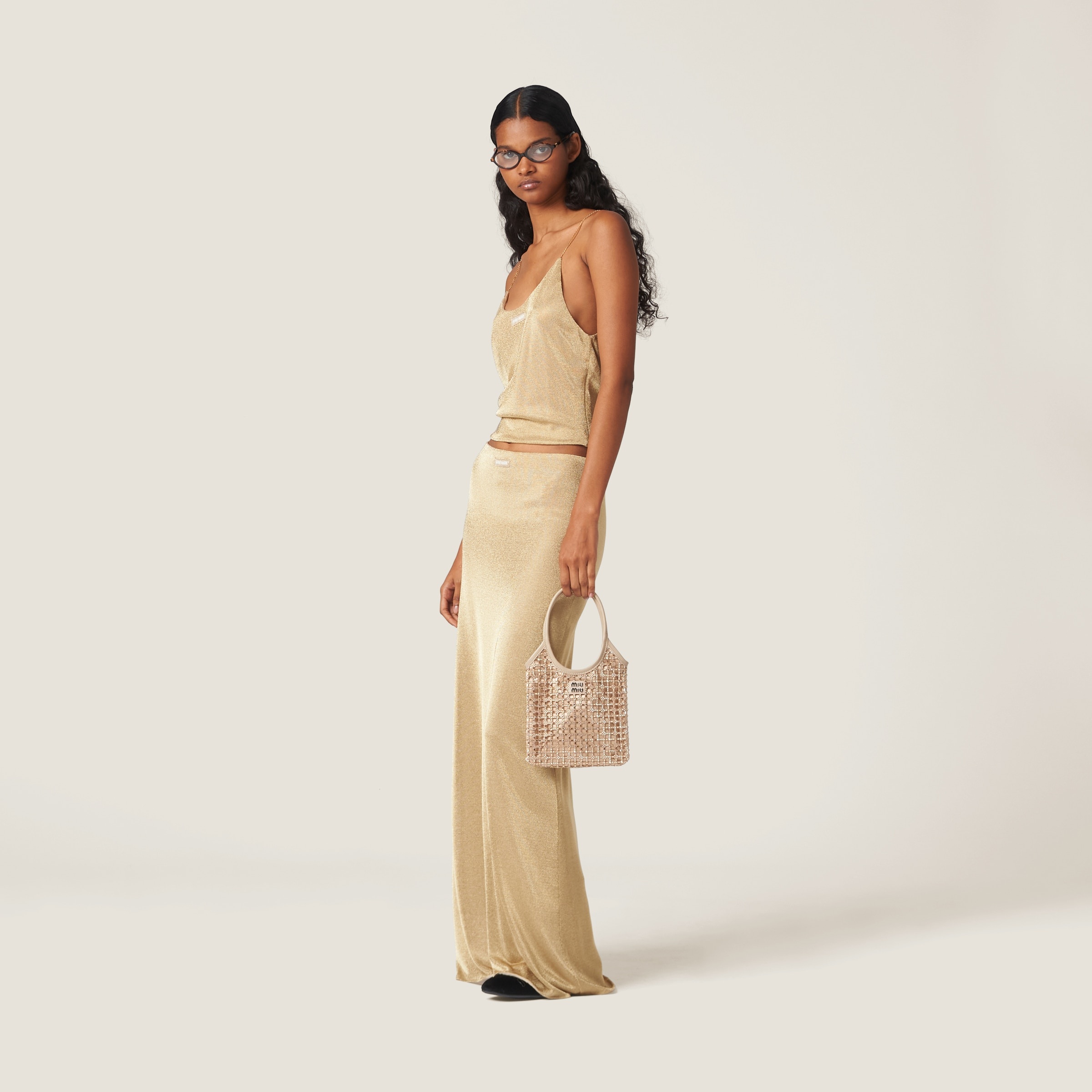 Miu Miu Satin handbag with synthetic crystals | REVERSIBLE 