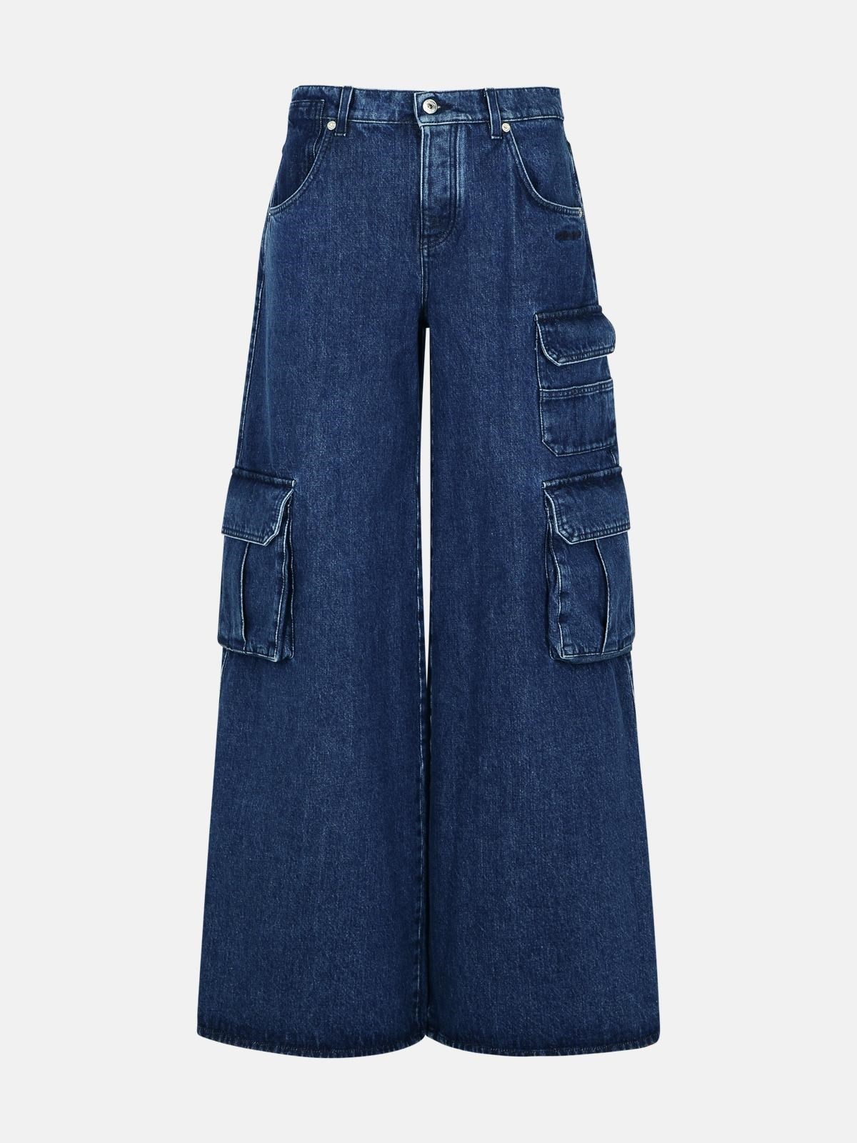CARGO 'BAGGY' JEANS IN BLUE COTTON - 1