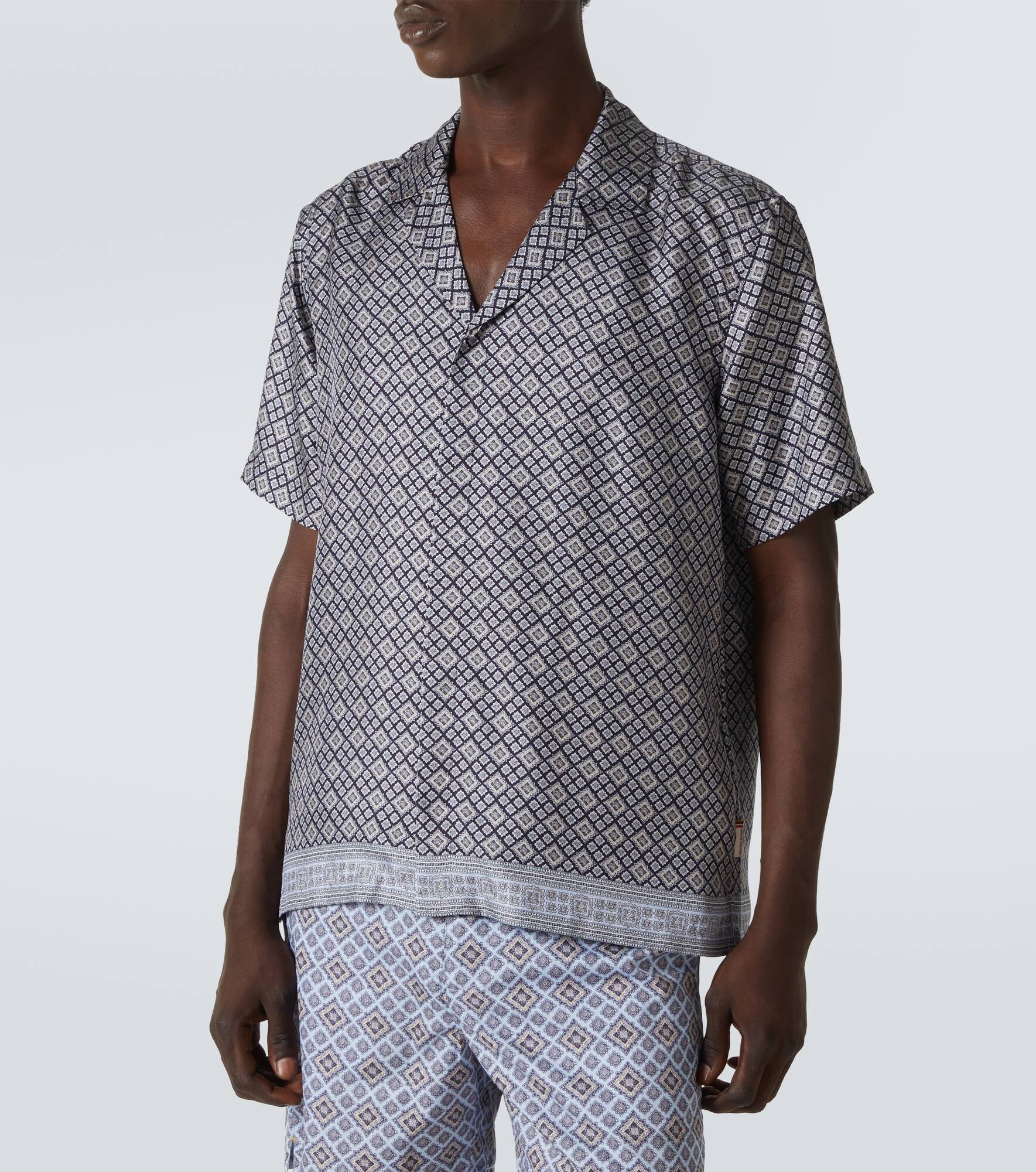 Maitan printed silk blowing shirt - 3