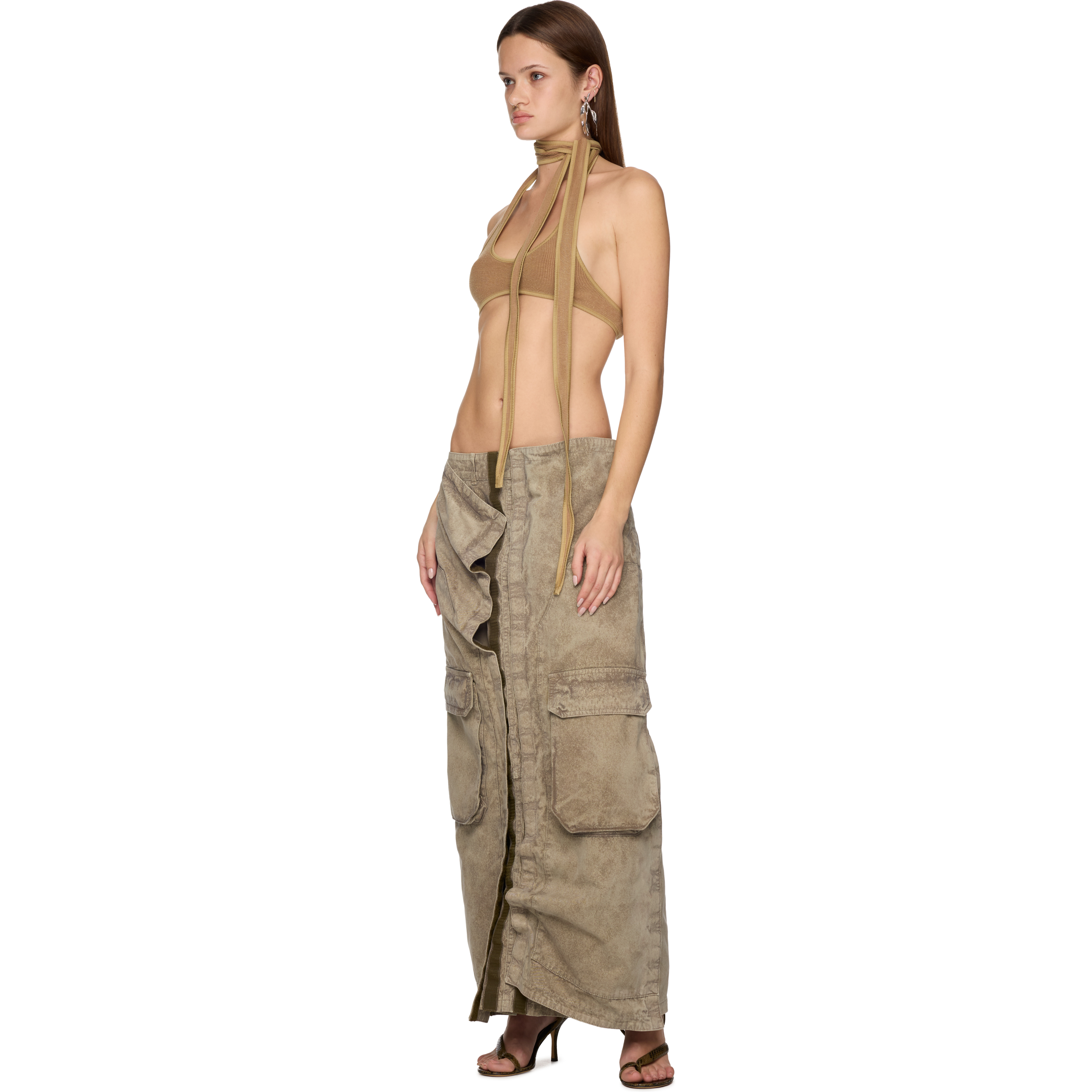 Velcro Cargo Long Skirt - 4