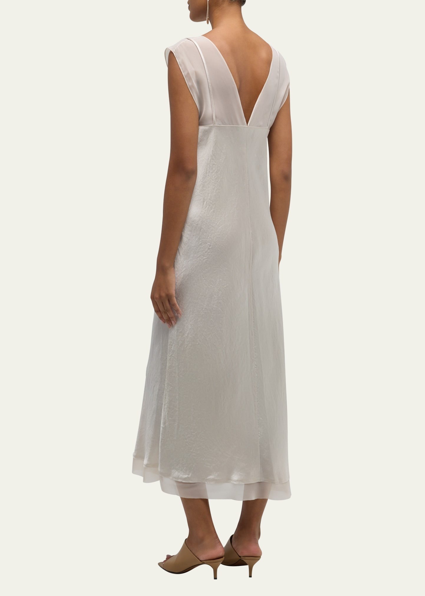 Chiffon Layered Midi Slip Dress - 3