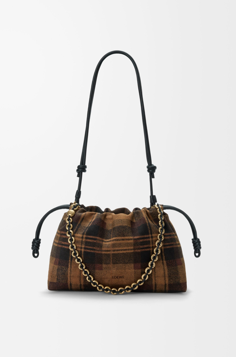 Medium Flamenco purse in tartan suede 6