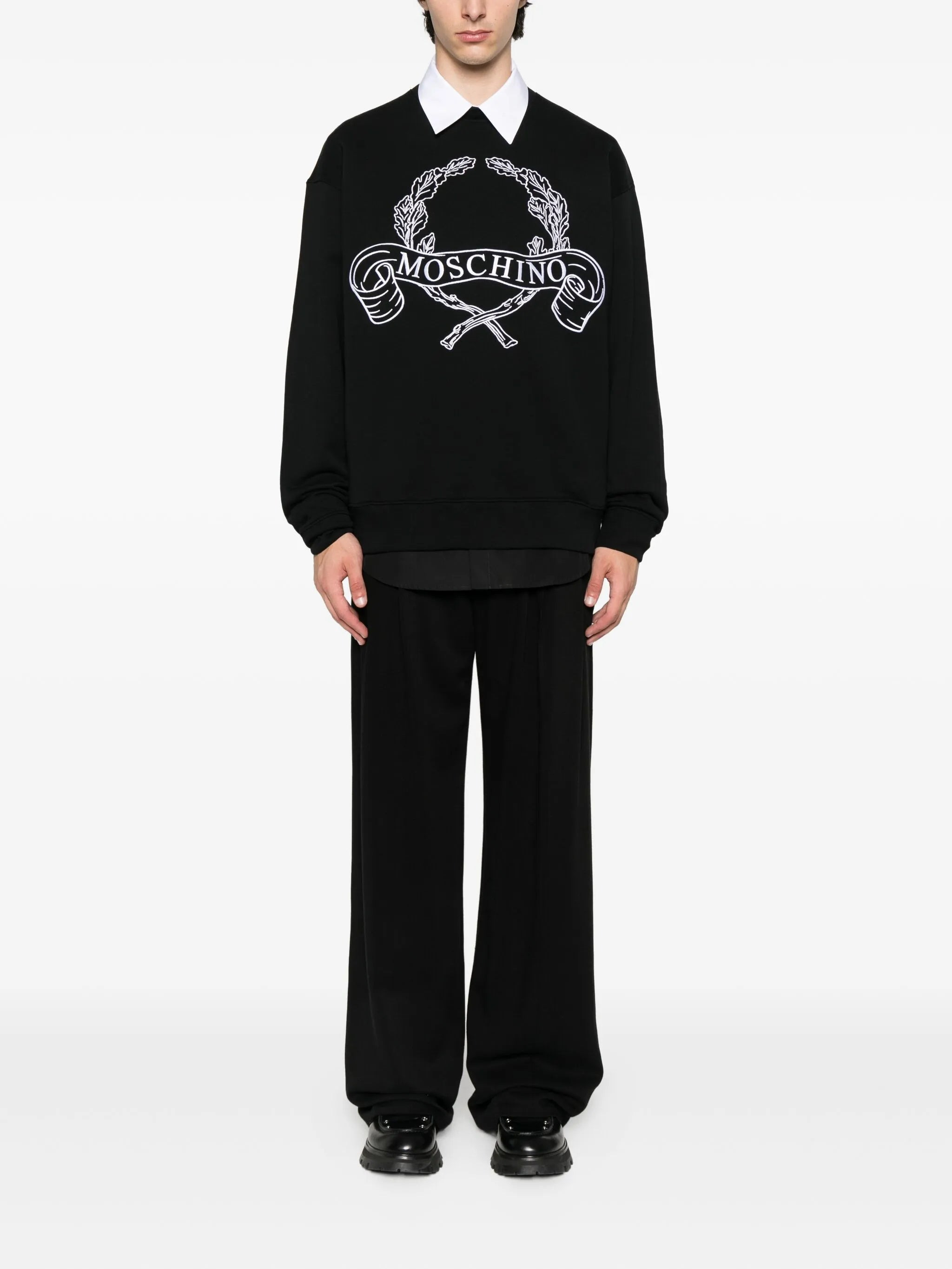 Moschino Laurel Crown Logo Embroidered Sweatshirt - 3