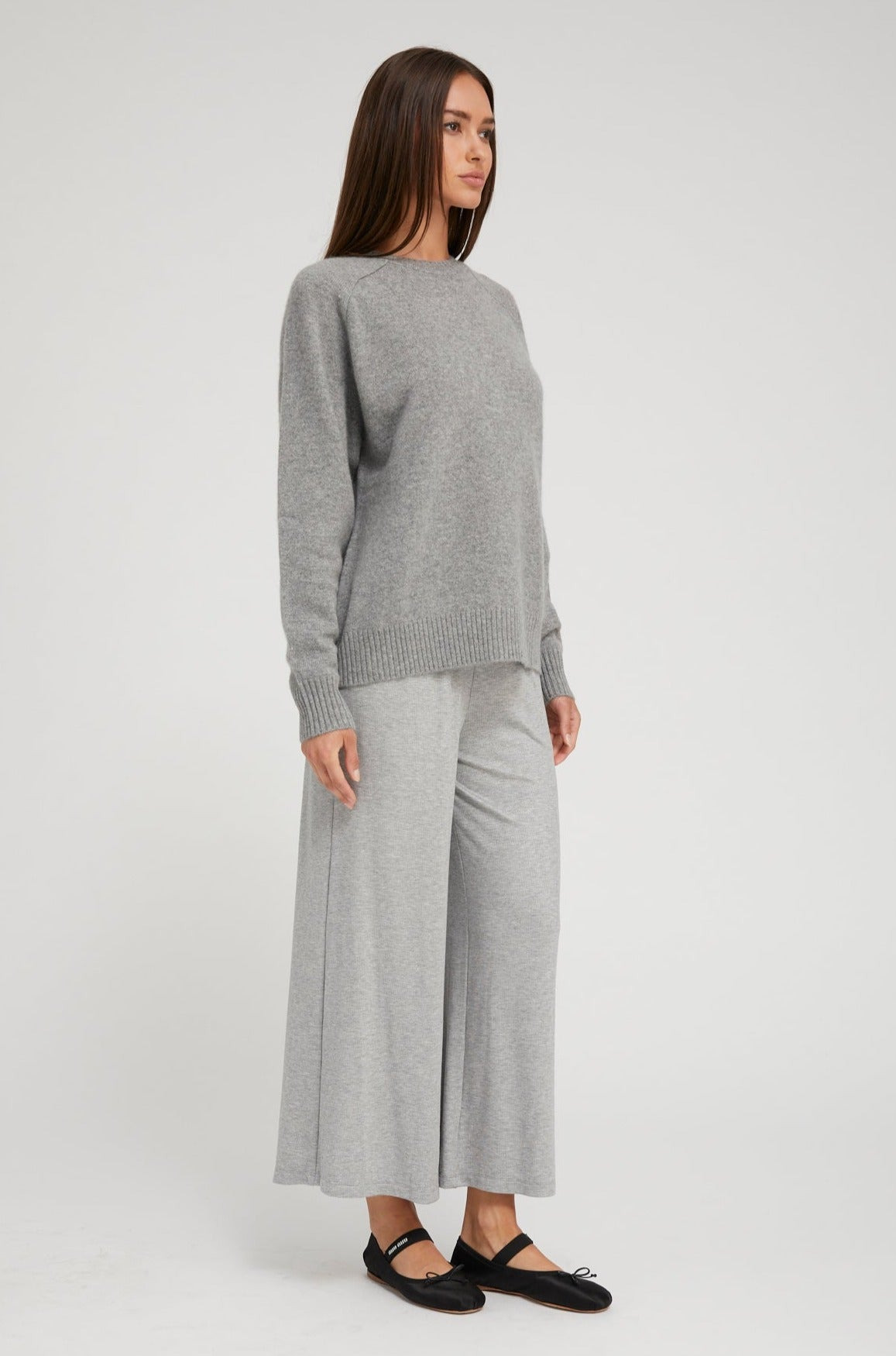 GREY CASHMERE BOYFRIEND SWEATER - 6