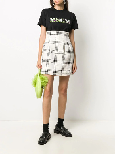 MSGM waffle tweed mini skirt outlook