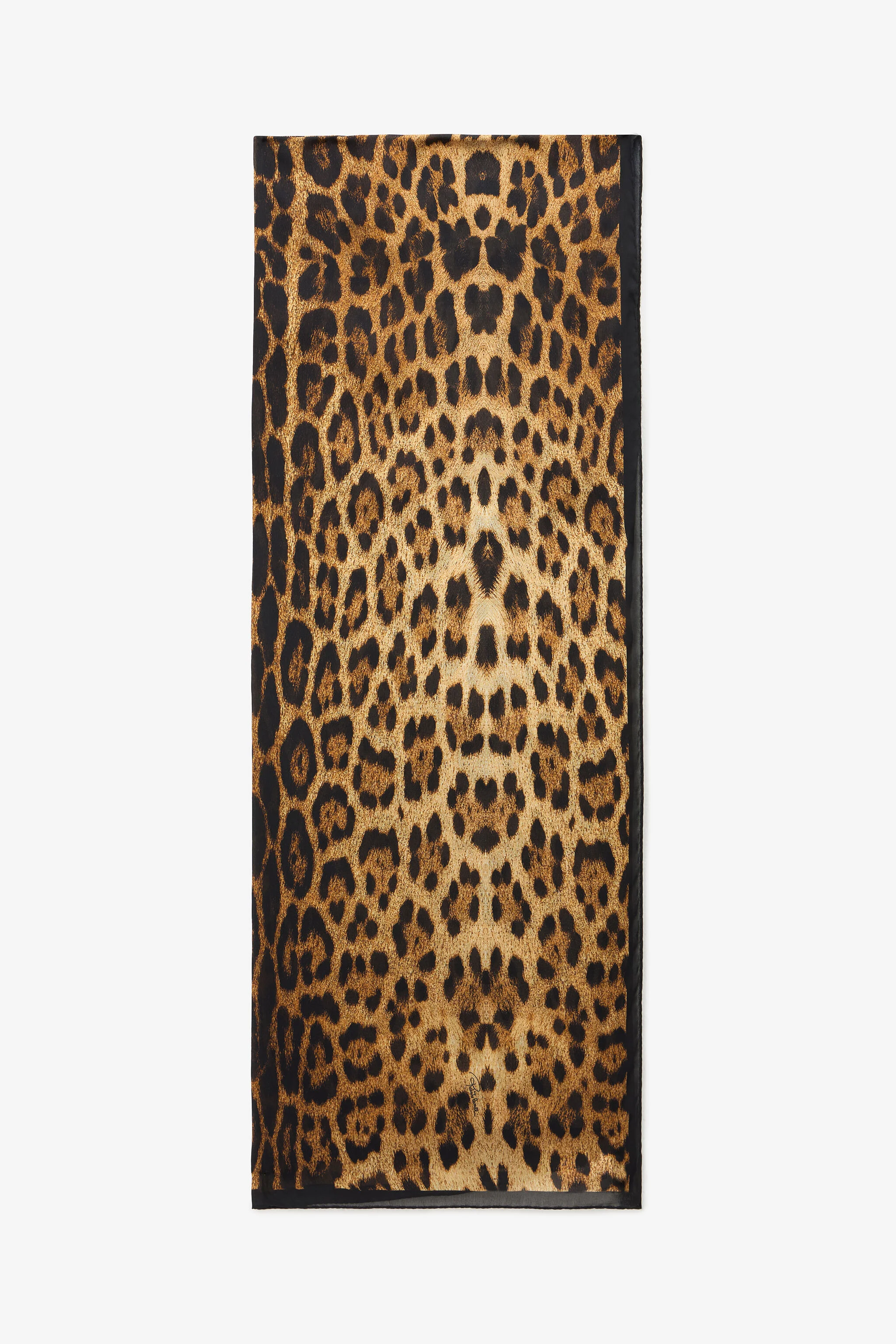 Silk Scarf with Jaguar Skin Print - 1