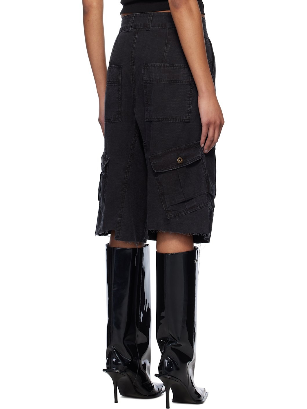 Black Military Vintage Shorts - 3