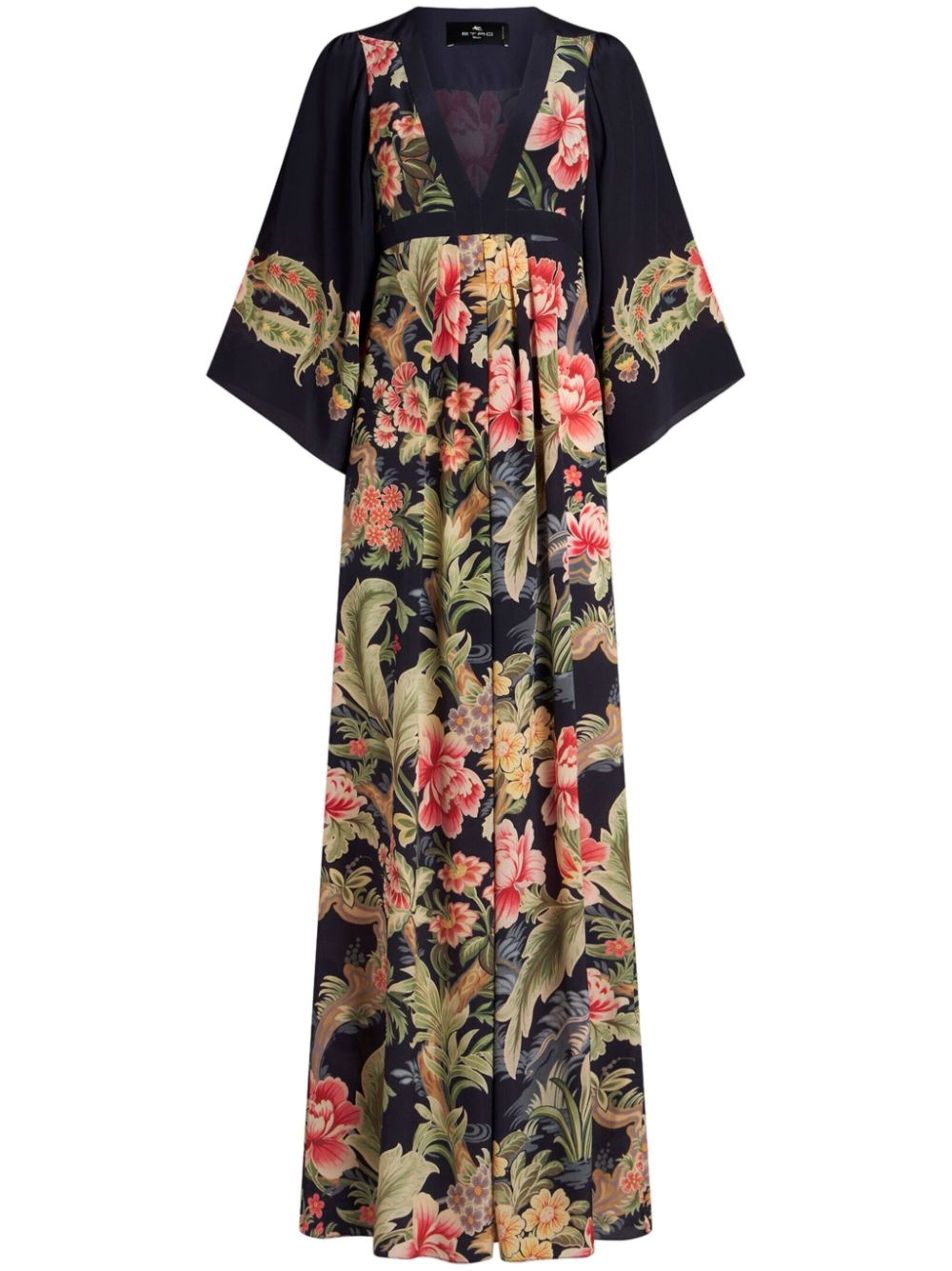 floral-print crepe-de-chine dress - 1