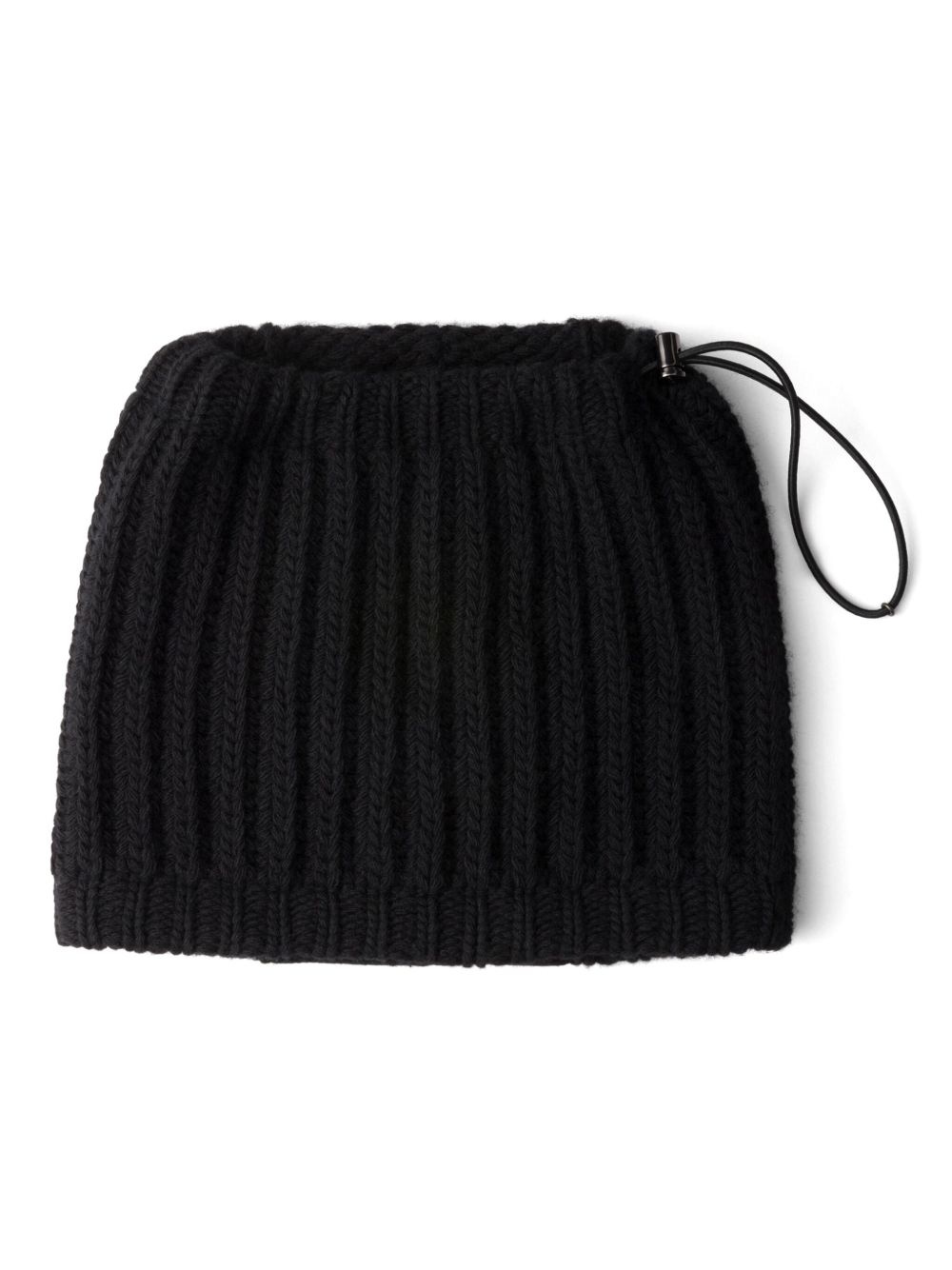 ribbed drawstring neck warmer - 1