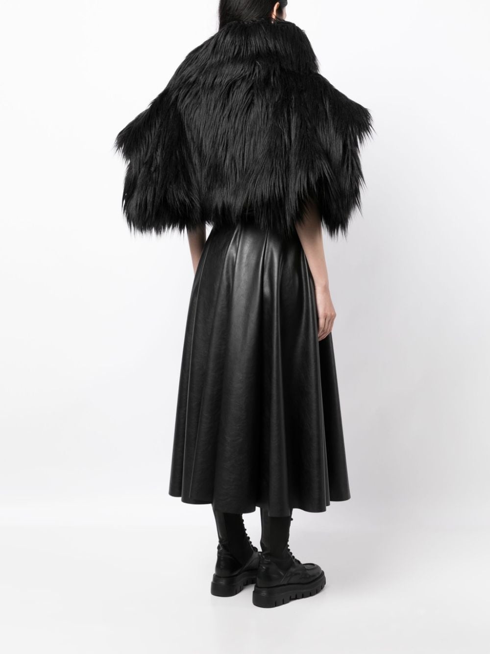 faux-fur cropped cape - 4