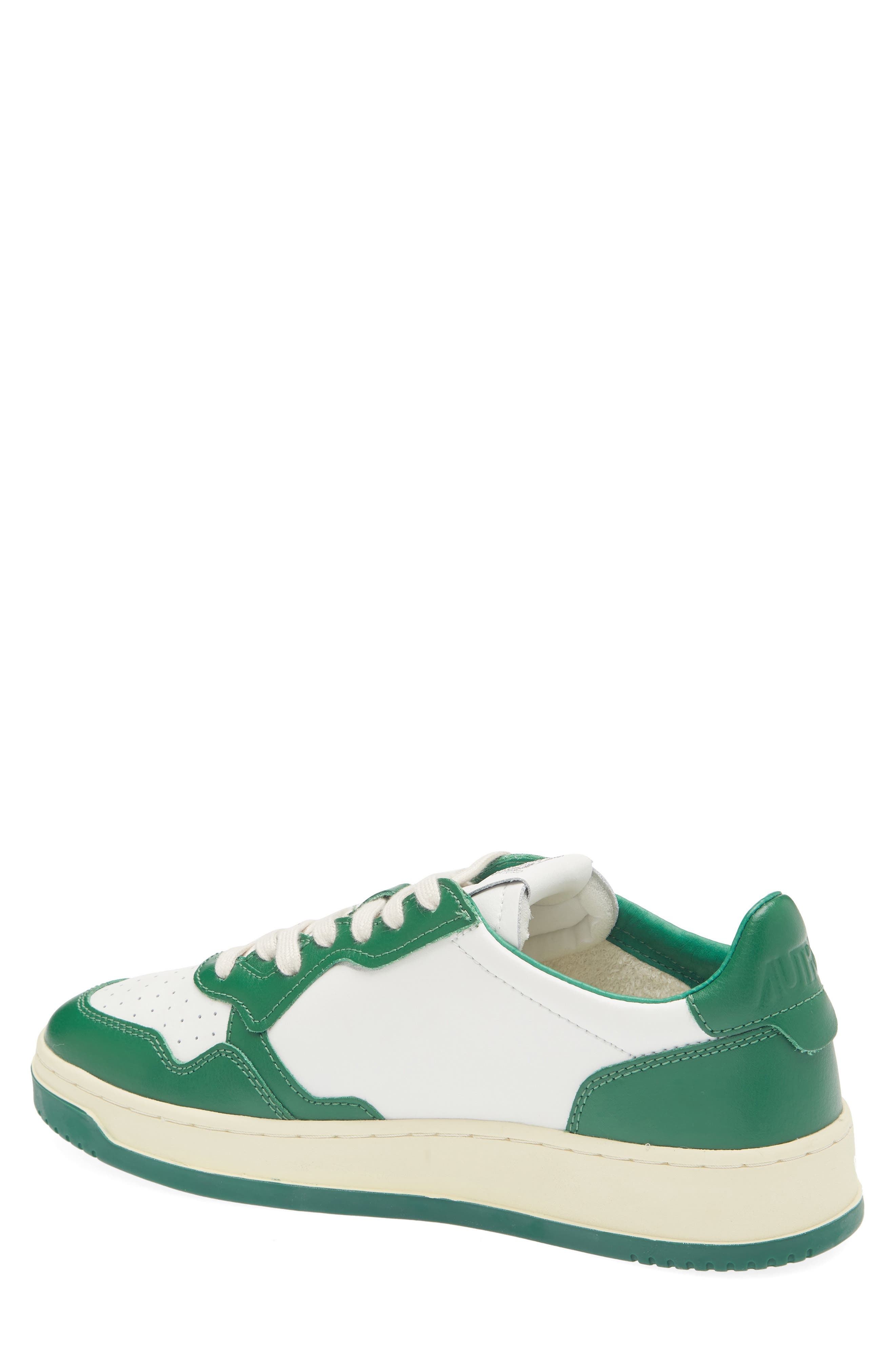 AUTRY Medalist Low Sneaker in Leat/Leat Wht/Green at Nordstrom - 2