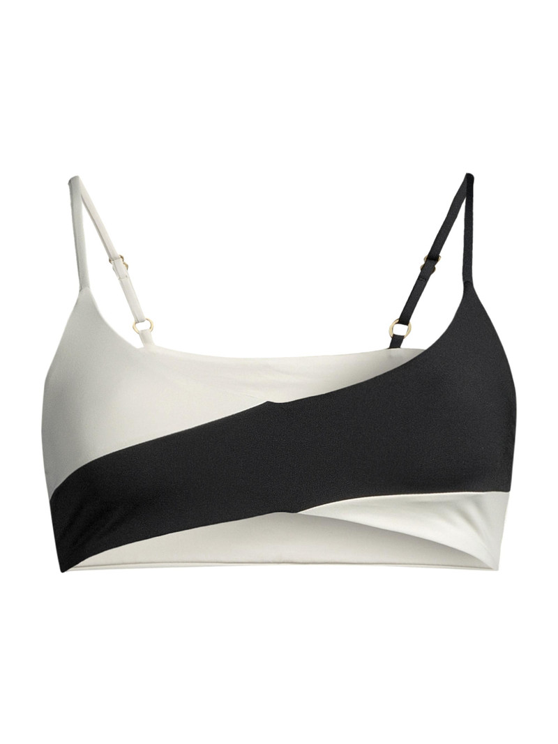Women's High Tide Bralette Bikini Top - Black Cream 1
