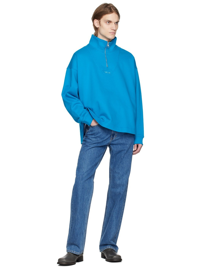 Wooyoungmi Blue Half-Zip Sweatshirt outlook