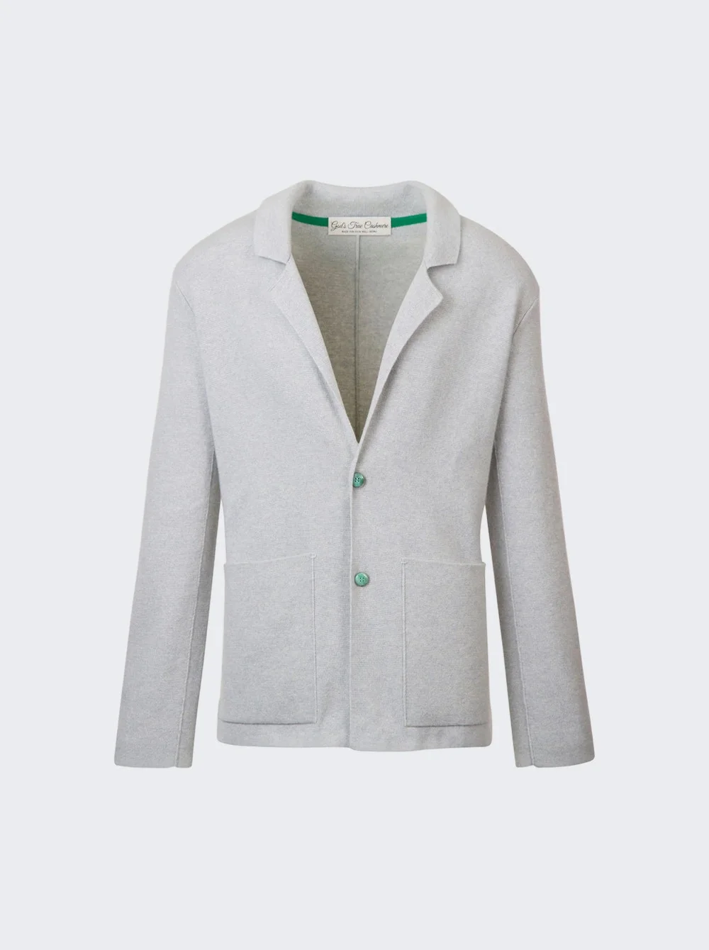 Knit Travel Blazer Zinc Grey And Emerald - 1
