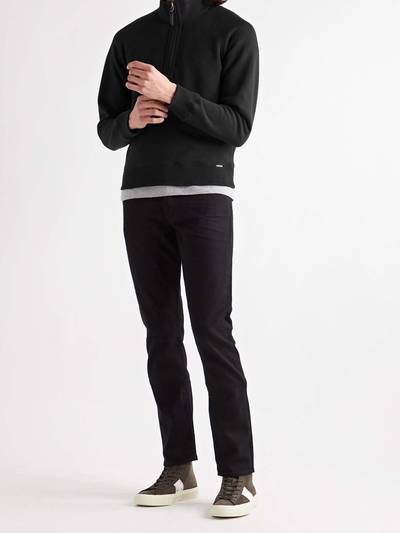 TOM FORD Garment-Dyed Fleece-Back Cotton-Jersey Half-Zip Sweatshirt outlook