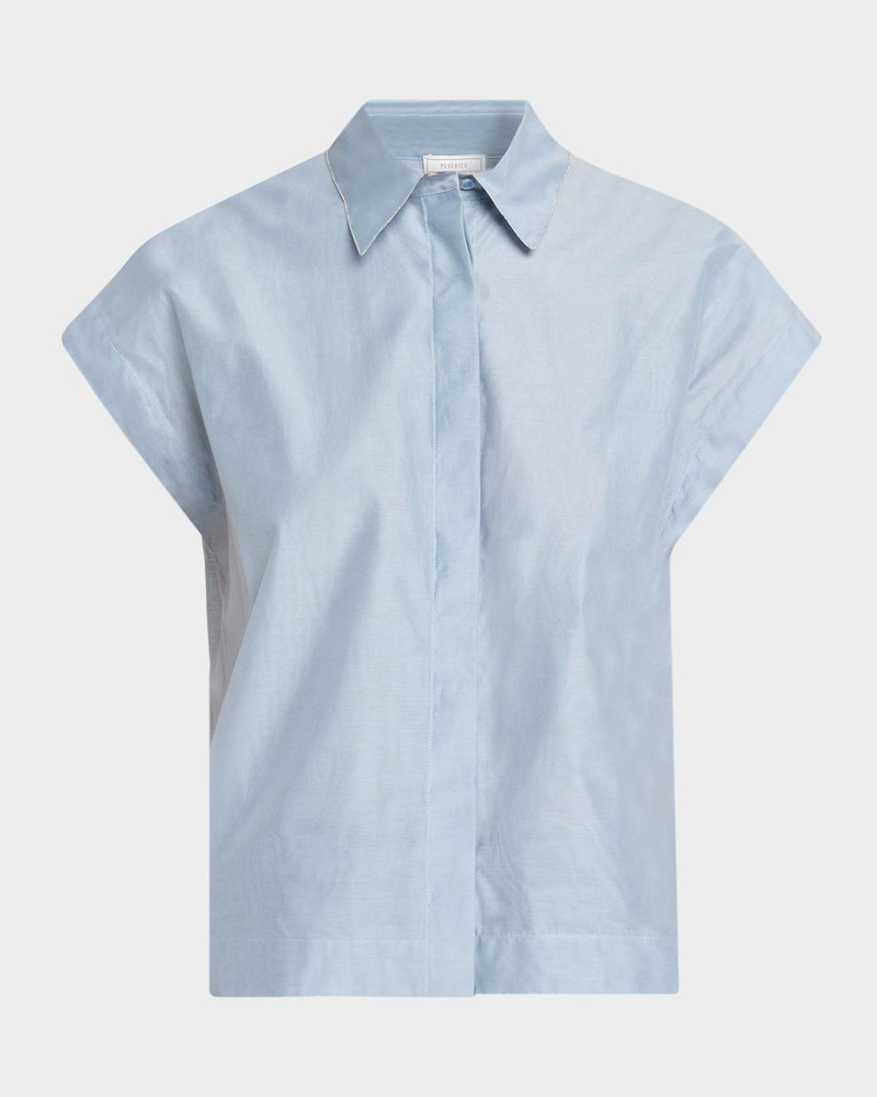 Chain-Trim Cotton-Silk Shirt 1
