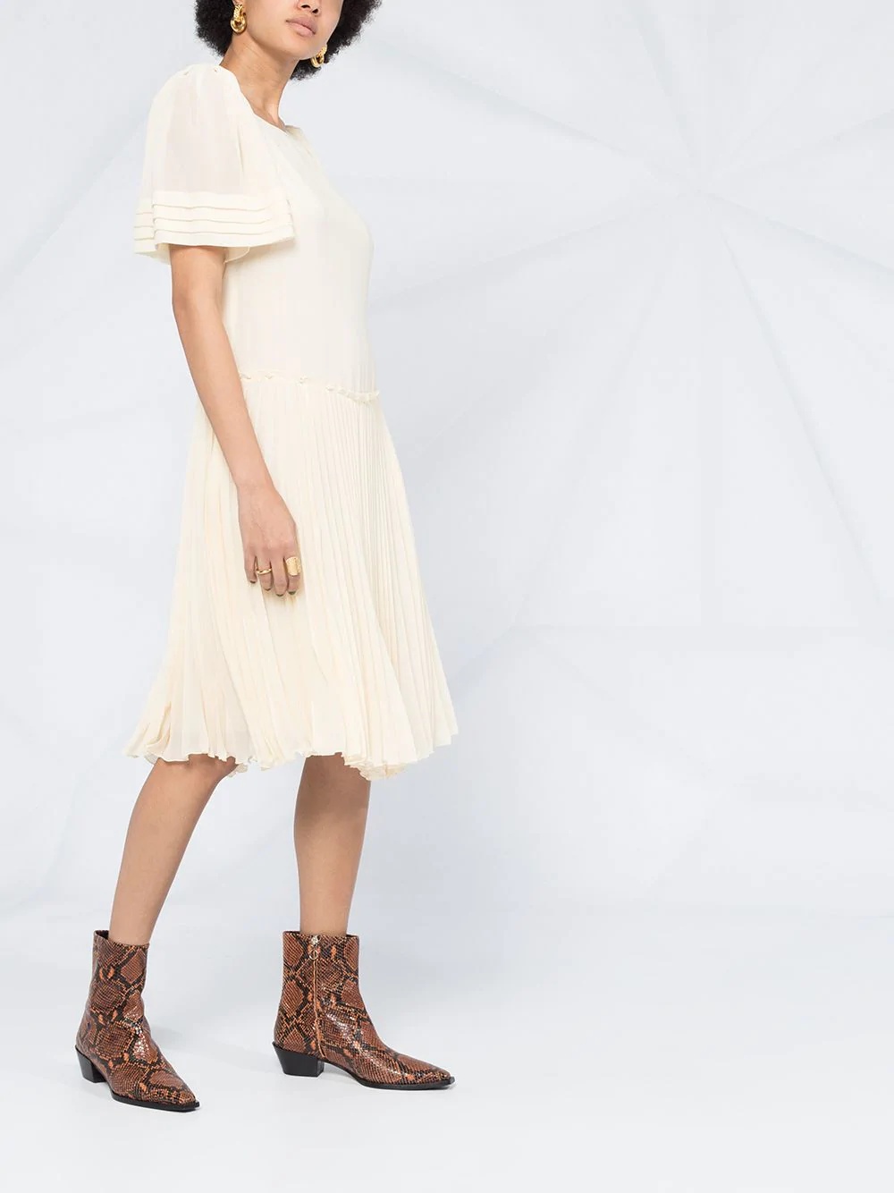 pleated jersey dress - 6