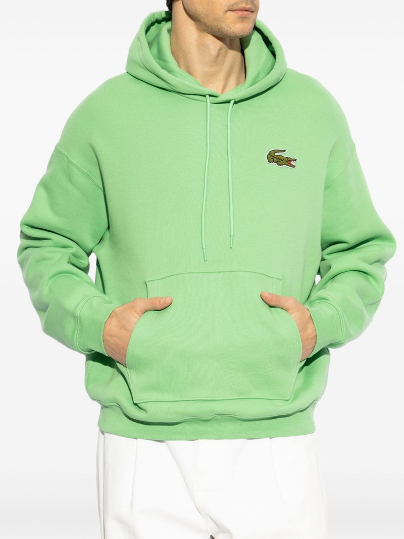 LACOSTE logo-appliqué hoodie outlook