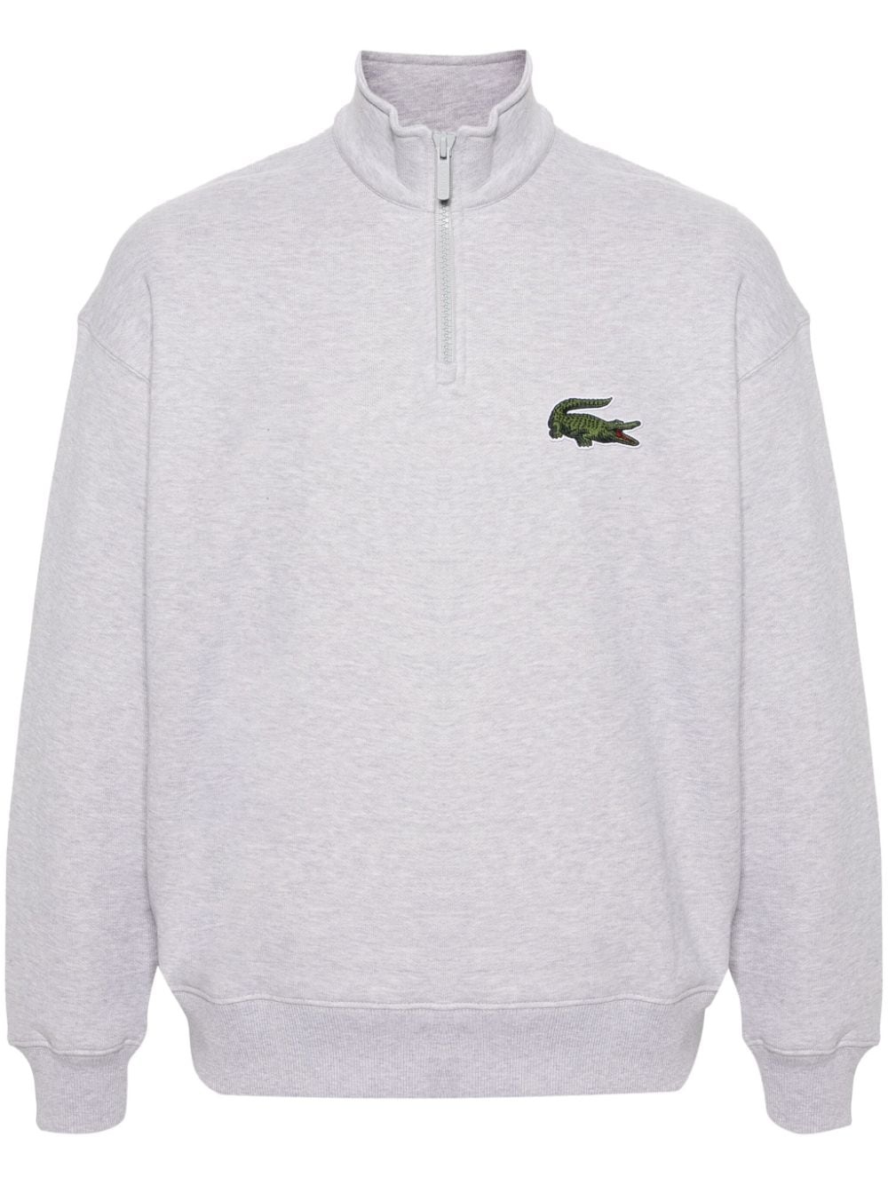 Crocodile-patch half-zip sweatshirt - 1