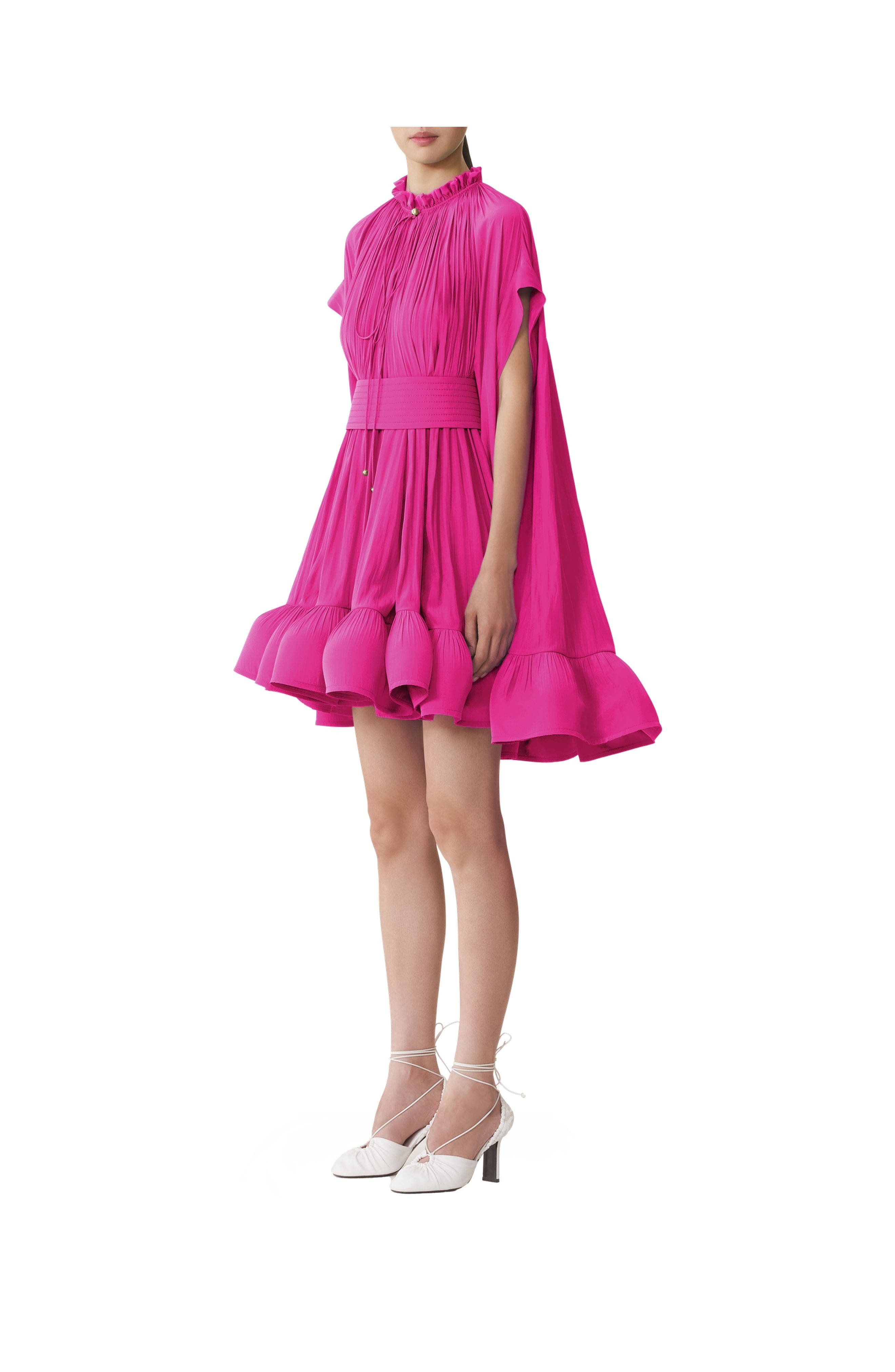Lanvin Short Charmeuse Dress in Fuchsia at Nordstrom - 3