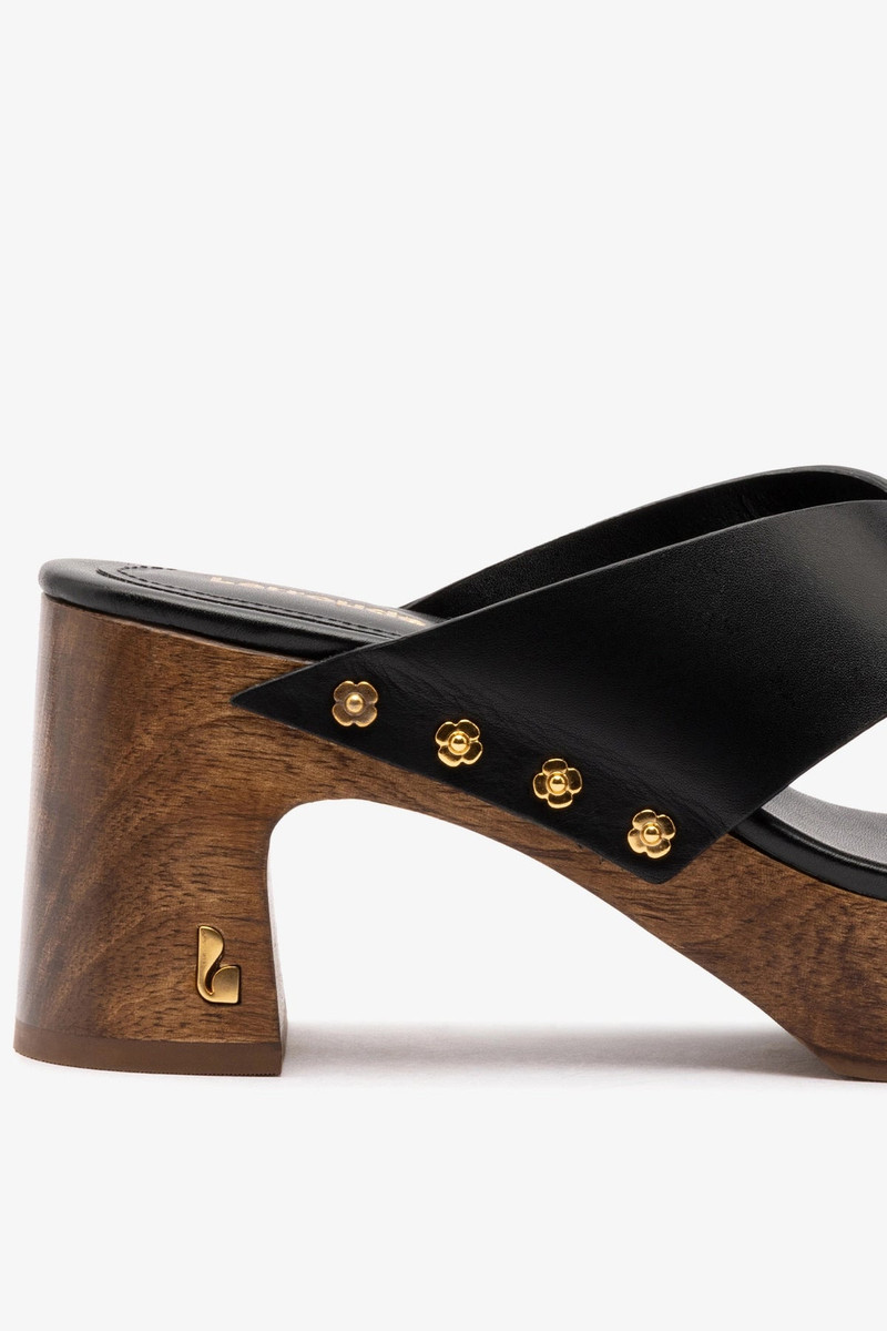 Talitha Dolly Mule In Black Leather 4