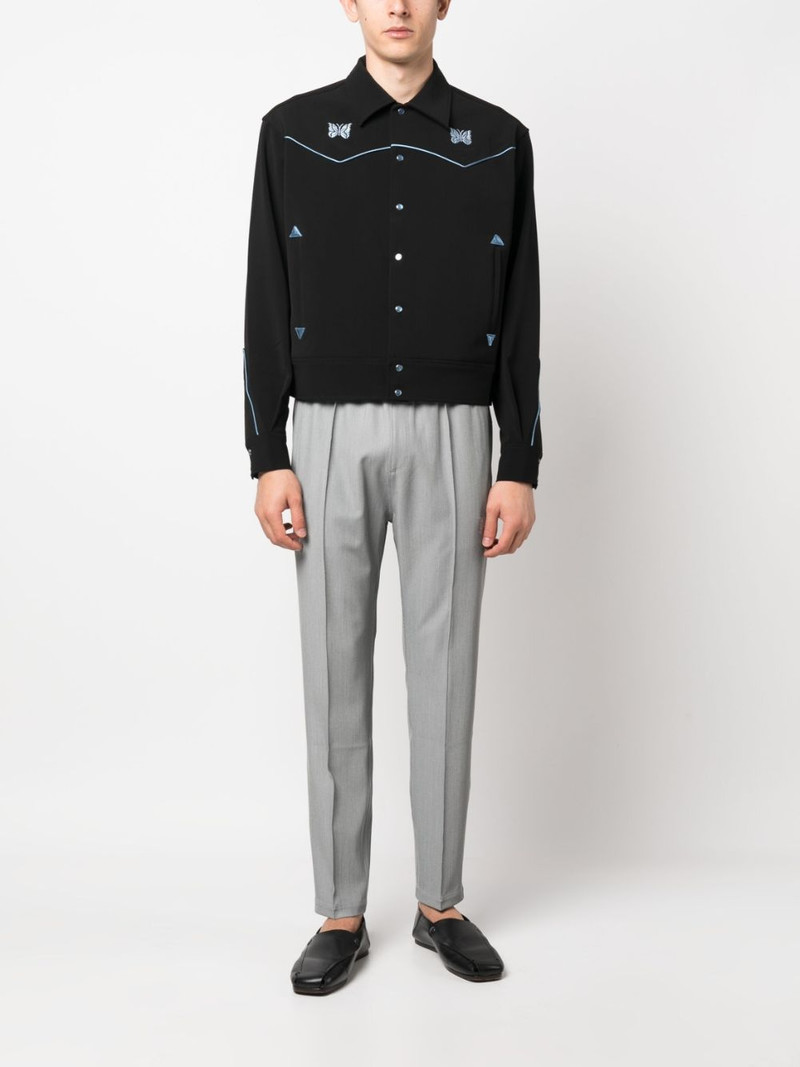 NEEDLES whipstich-detailing slim-cut trousers outlook