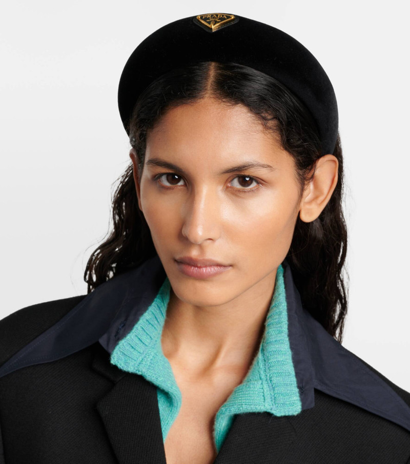 Prada Logo velvet headband outlook