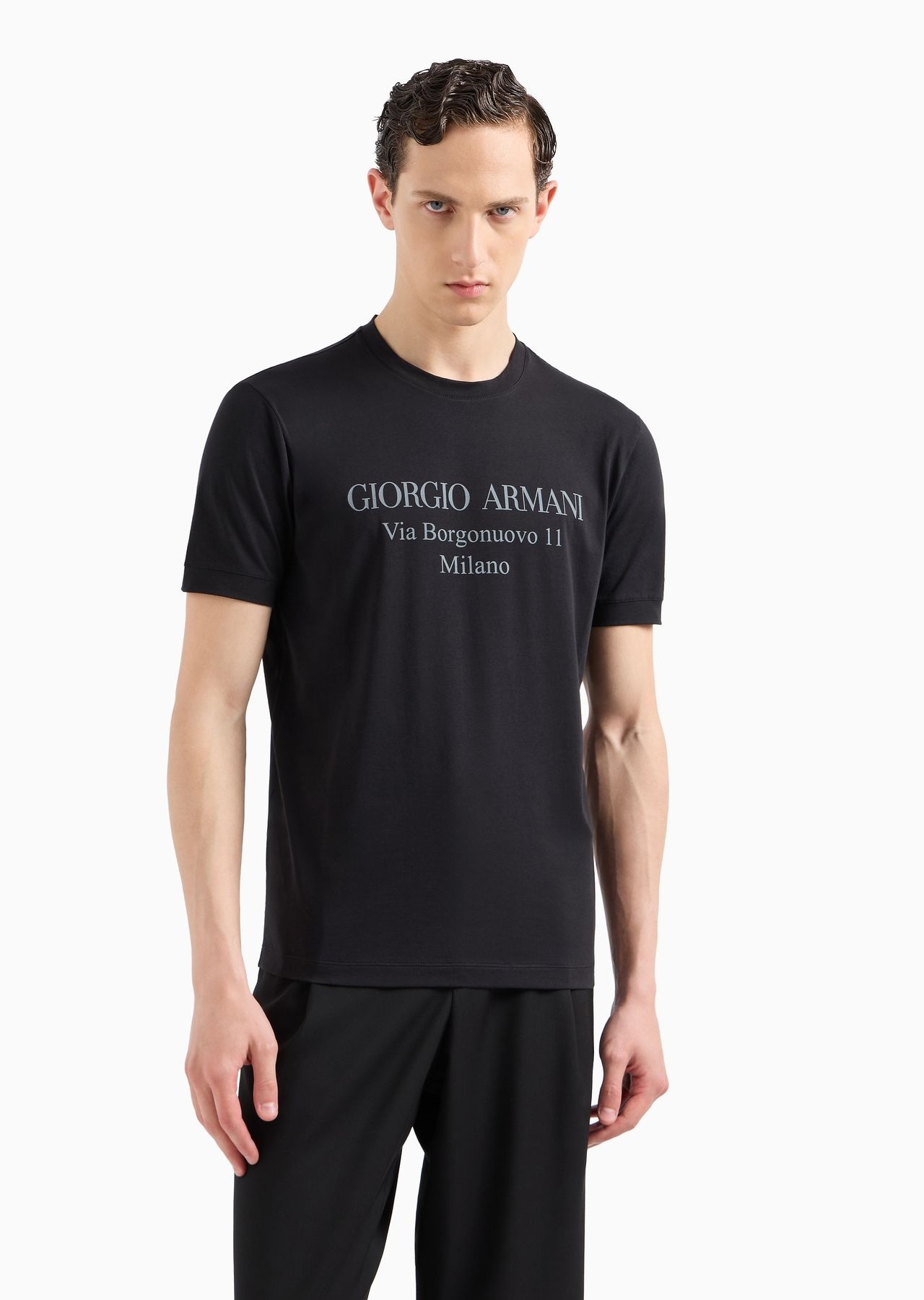 Borgonuovo 11 crew-neck T-shirt in Pima cotton jersey - 2