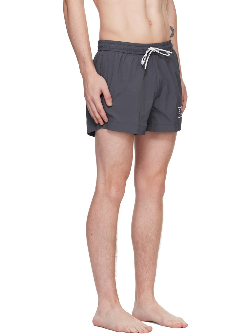 Gray Outline Swim Shorts - 2