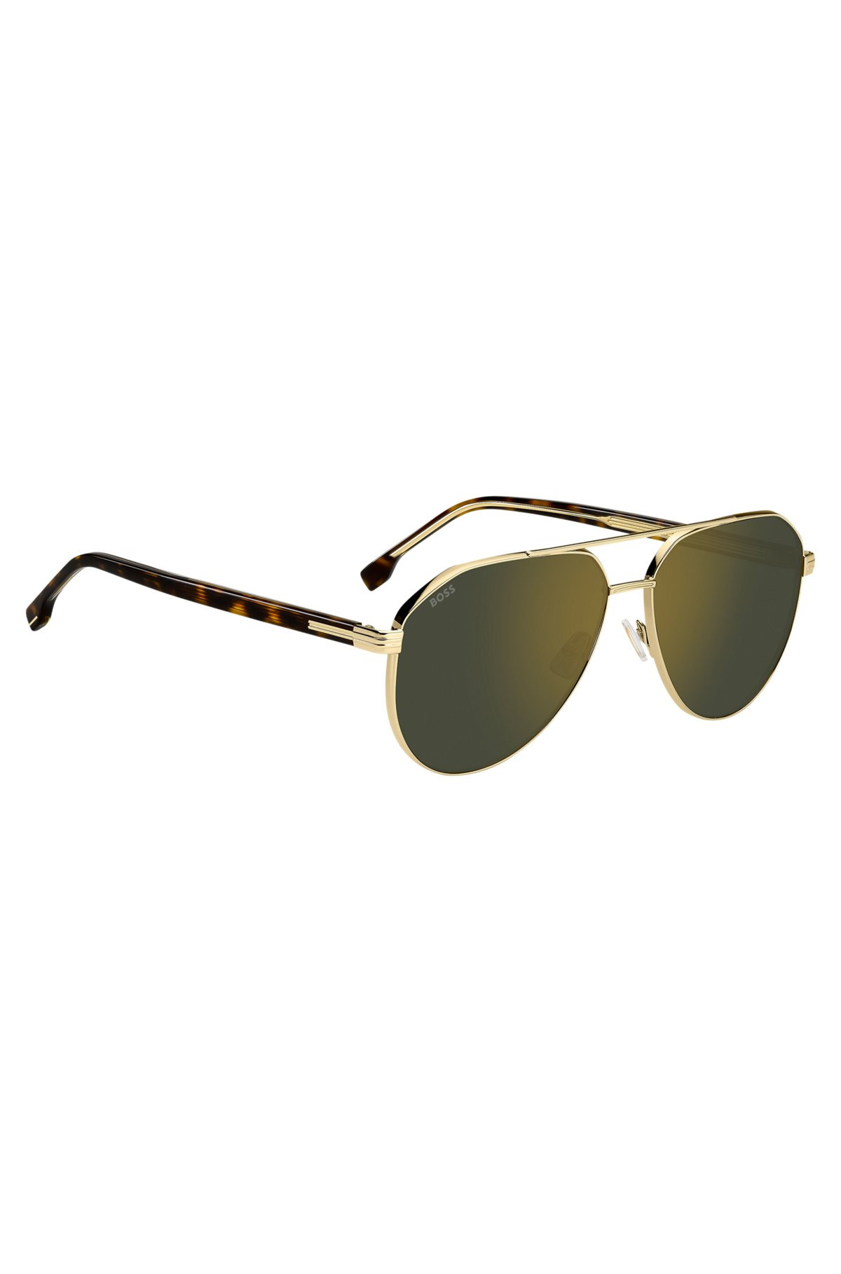 HAVANA ACETATE SUNGLASSES WITH BETA-TITANIUM TEMPLES - 4