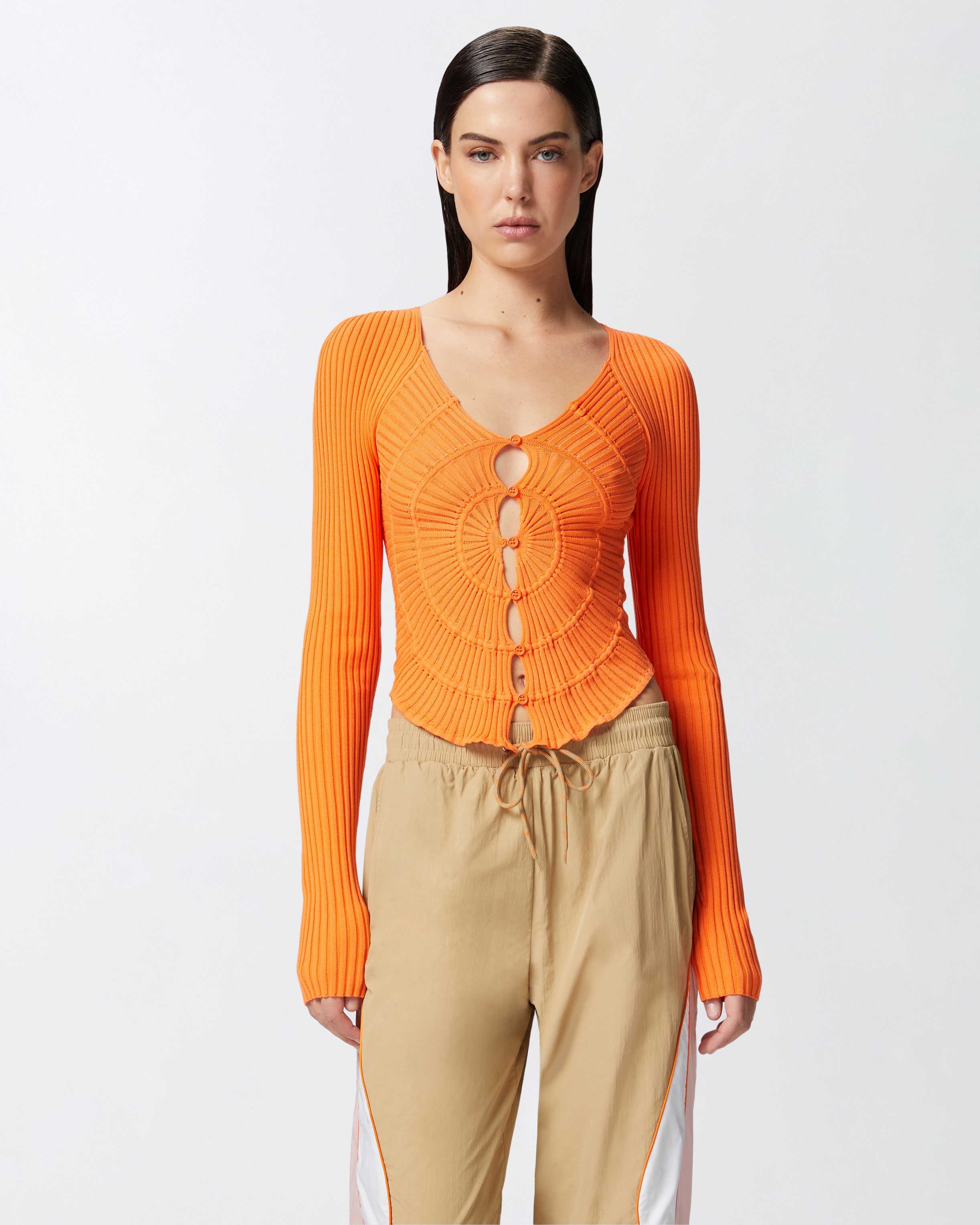 SLIM-FIT RIBBED CARDIGAN WITH SUNNY DESIGN - 2