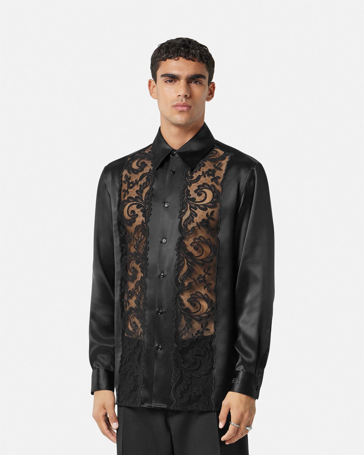 Barocco Lace Silk Shirt - 4