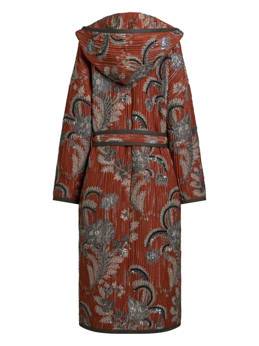 quilted jacquard coat - 2