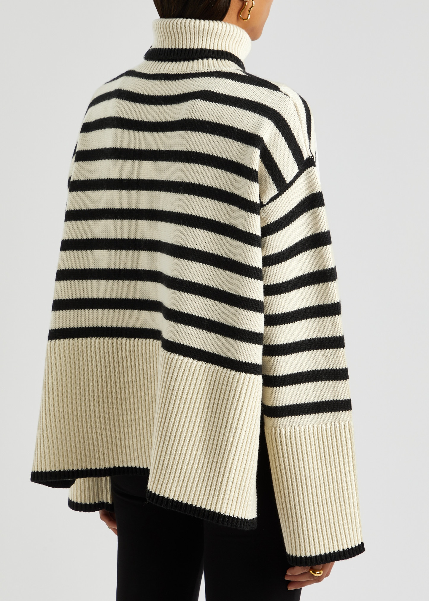 Striped roll-neck wool-blend jumper - 3