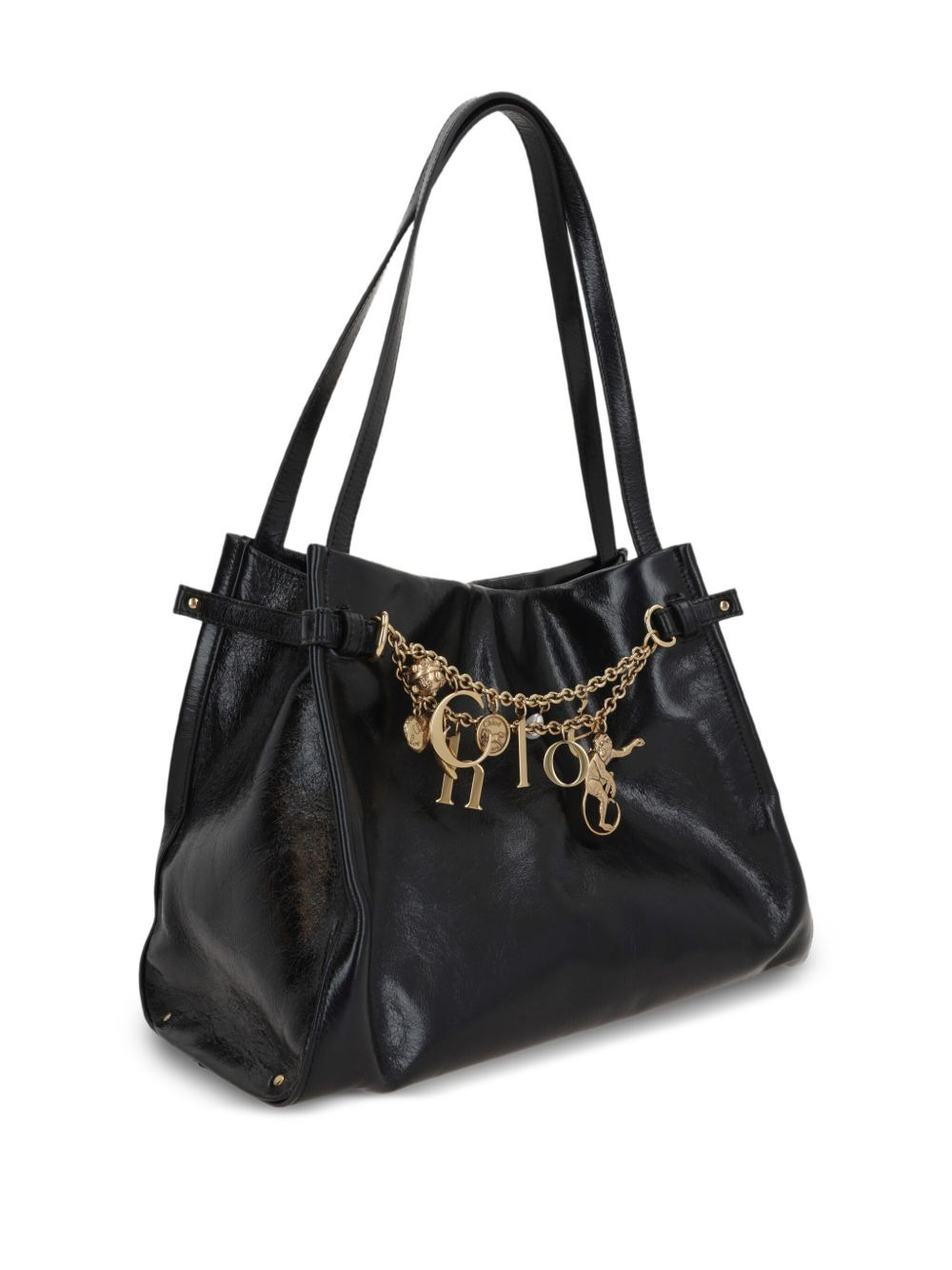 Charms embellished leather tote bag - 3