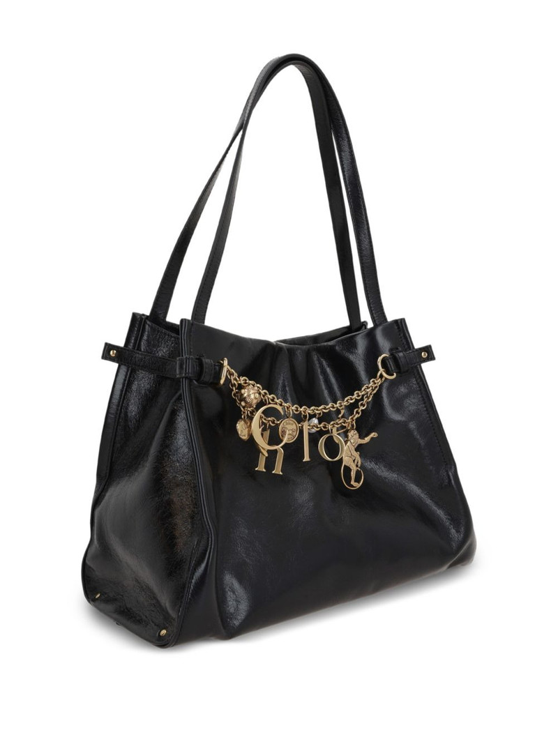 Charms embellished leather tote bag 3