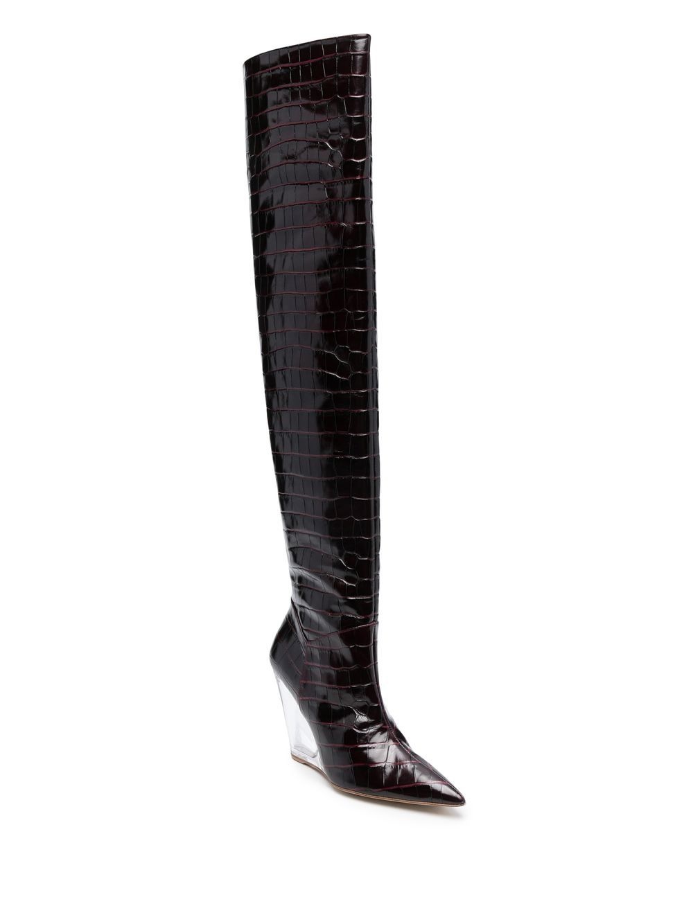 Lucite 100mm thigh-high boots - 2